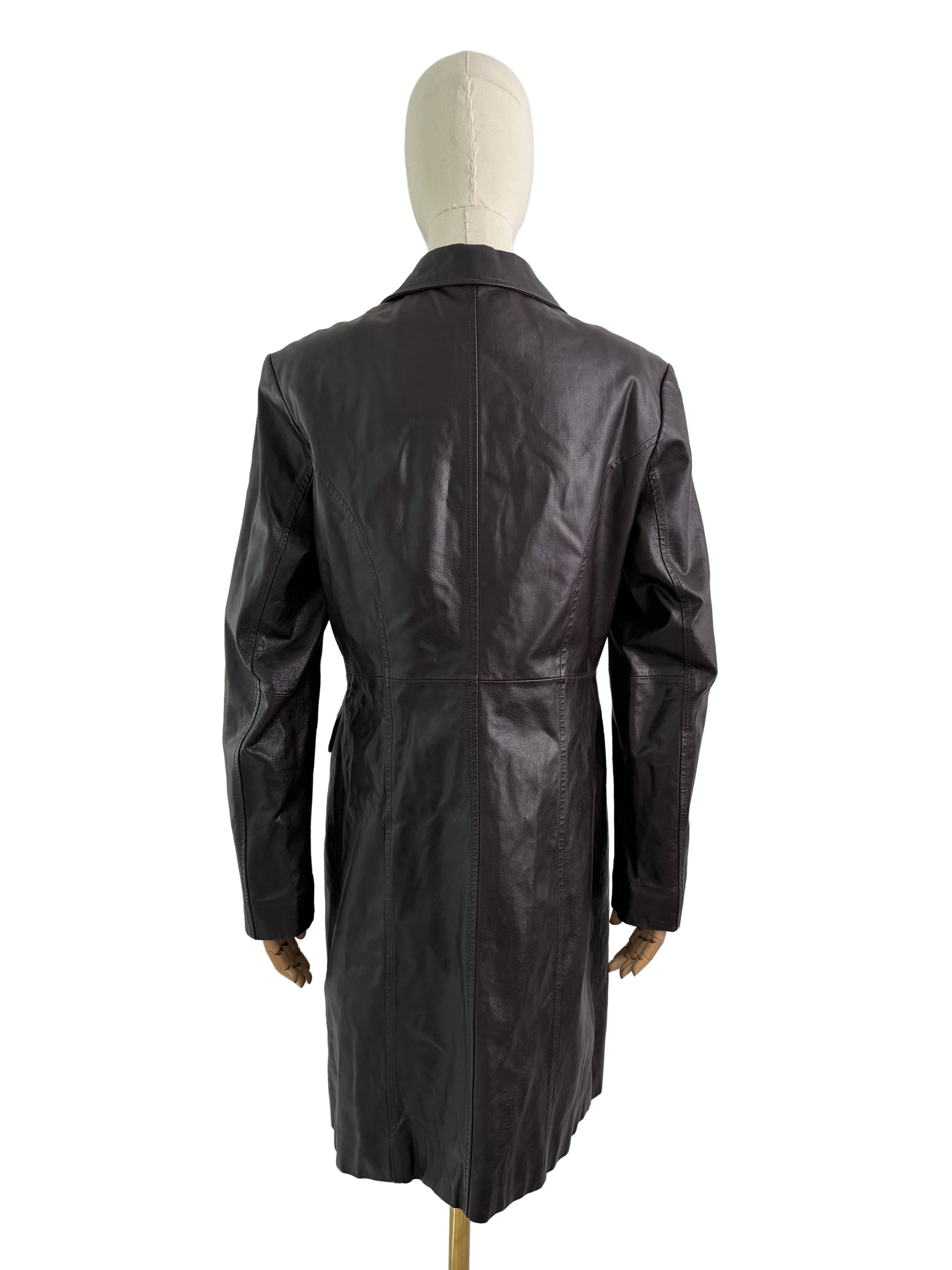 Vintage Vintage Leather Coat Blazer Button Front Long Classic Size L / US 10 / IT 46 - 4 Thumbnail
