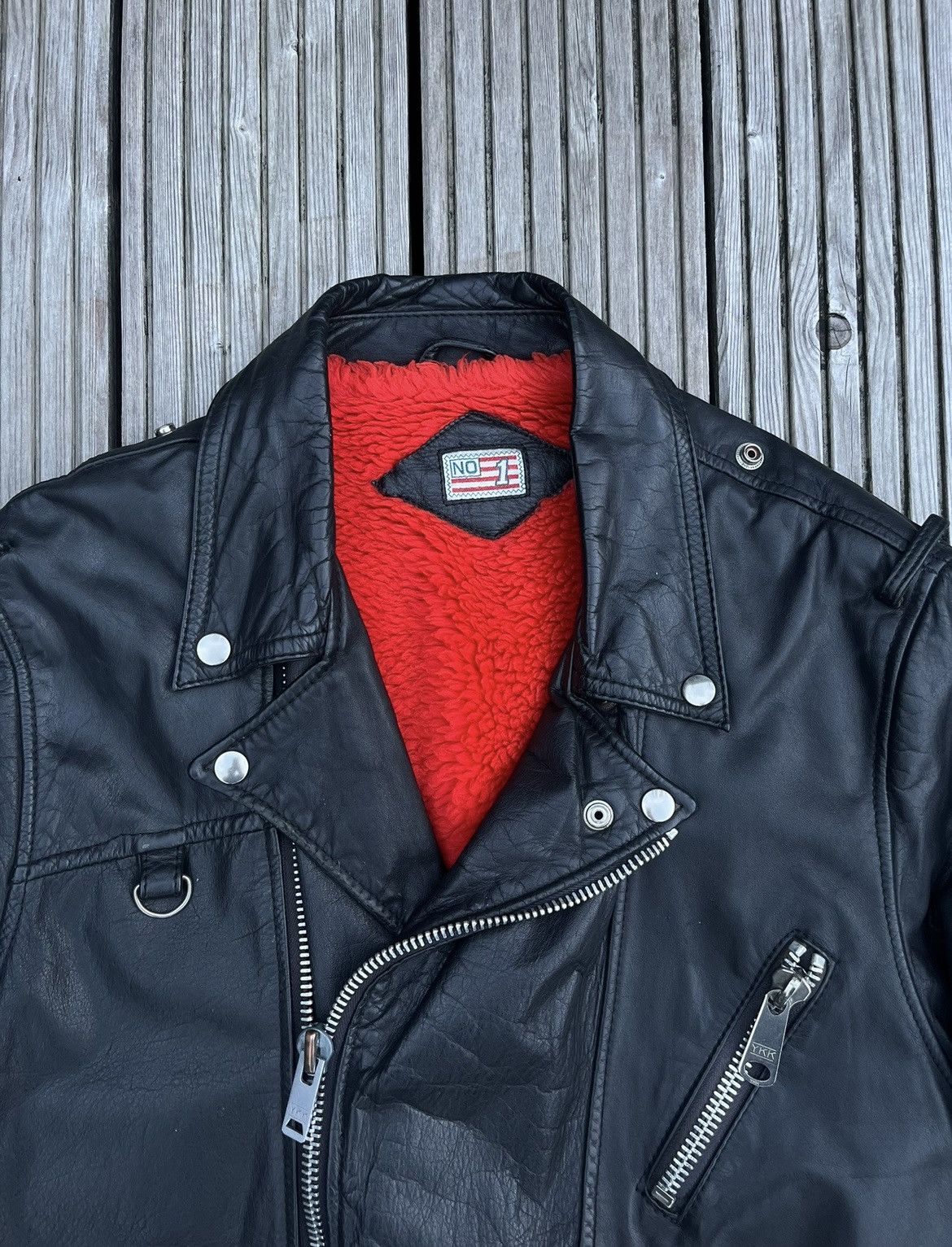 Vintage True vintage 1970s No.1 Leather Biker jacket Size US M / EU 48-50 / 2 - 2 Thumbnail