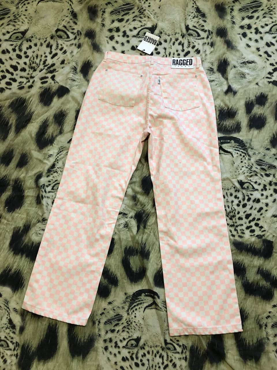 The Ragged Priest The Ragged Priest FASHION Pink and Cream Checkered Jeans Size 34" / US 12 / IT 48 - 22 Thumbnail