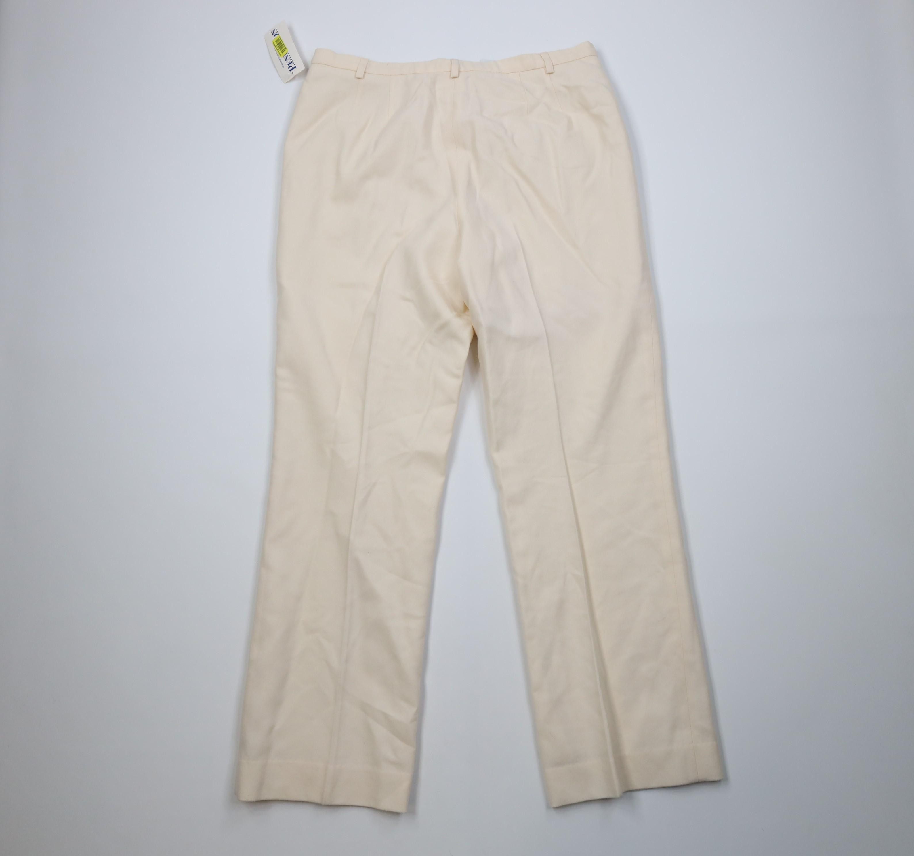Pendleton Deadstock Vintage 90s Pendleton Knit Wide Leg Pants Cream Size 38" / US 16 / IT 52 - 9 Thumbnail