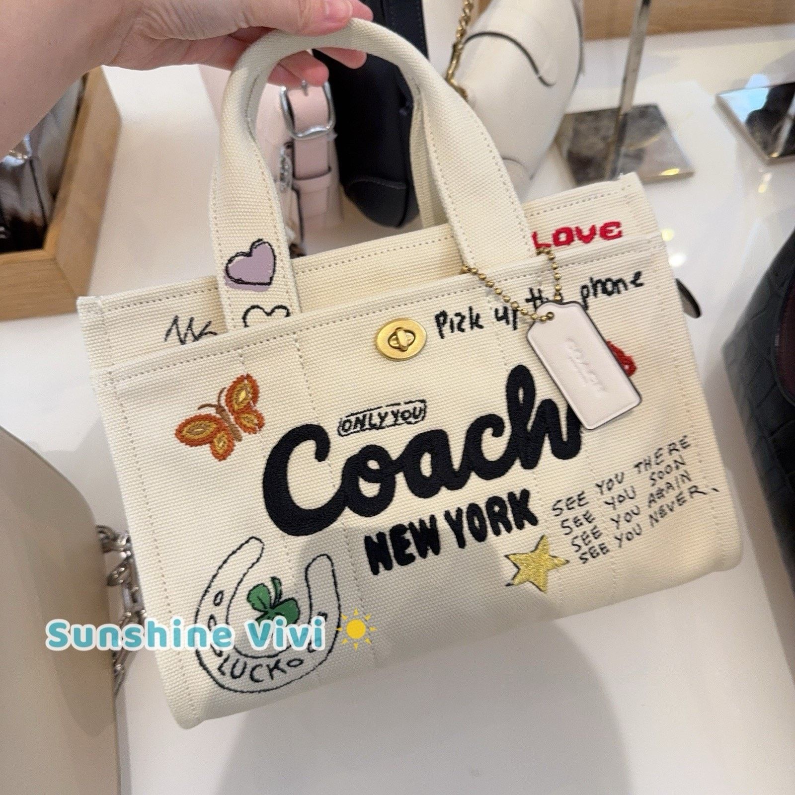 Coach NWT Coach Cargo Tote Bag 26 With Sketch Print CAM64