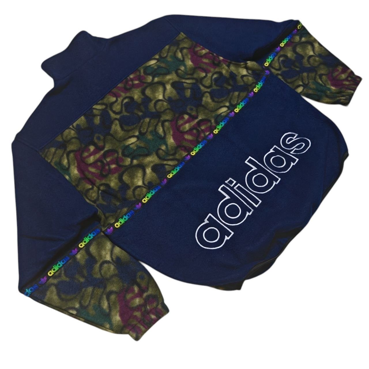 Adidas Rare Vintage Adidas Trefoils Fleece Sweater By Decente Japan Size US M / EU 48-50 / 2 - 8 Thumbnail