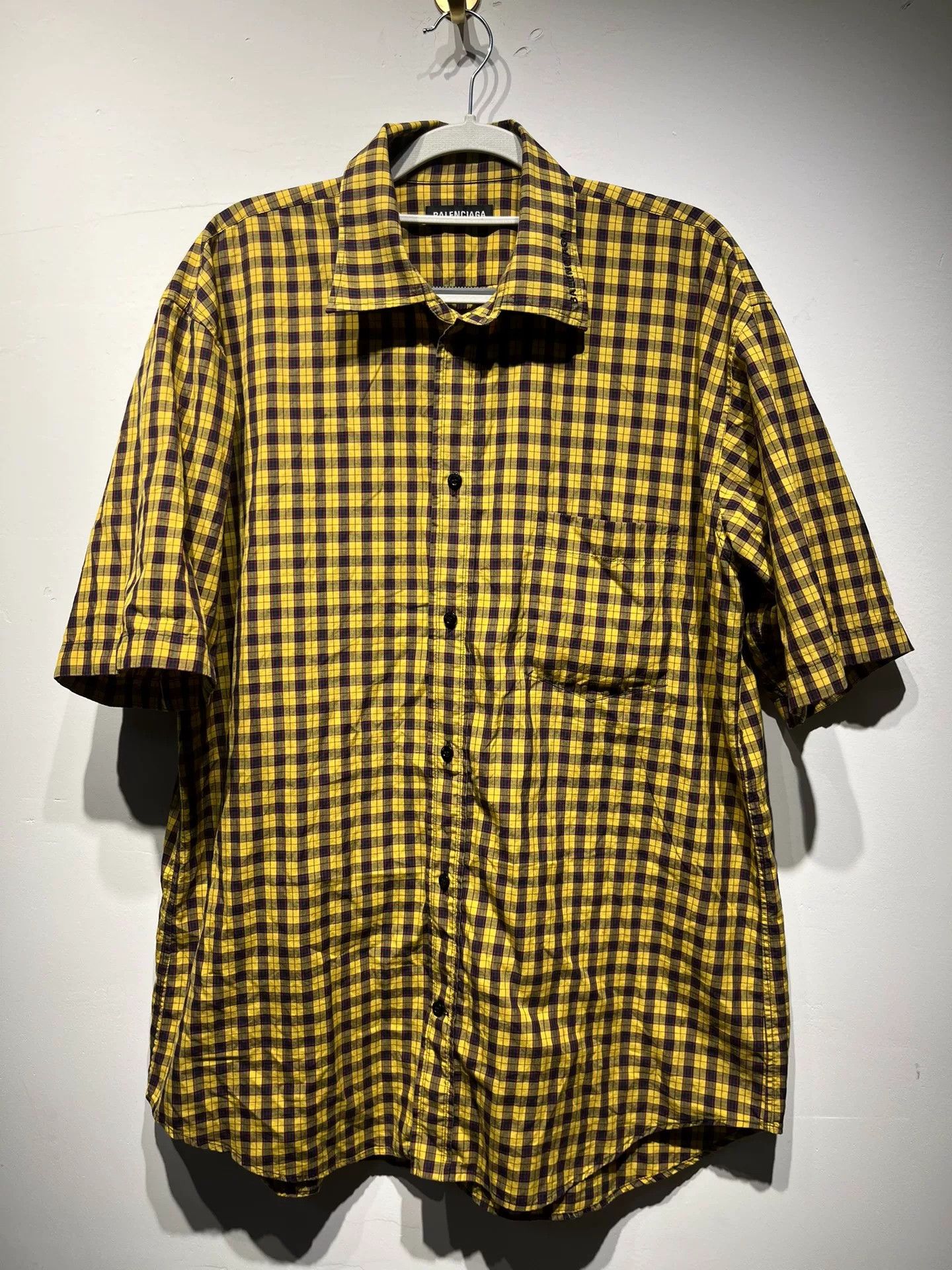 Balenciaga Balenciaga Plaid Yellow Shirt 38 Men Size US S / EU 44-46 / 1 - 1 Thumbnail