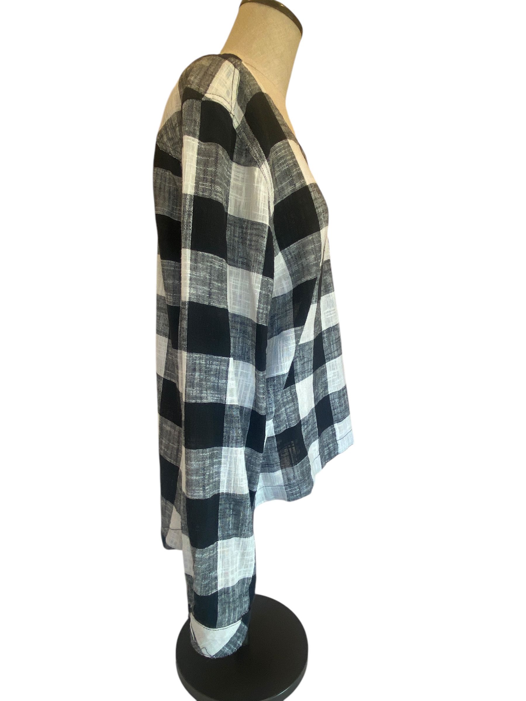 Bella Dahl Bella Dahl Black & White Checkered Tunic Size M / US 6-8 / IT 42-44 - 3 Thumbnail