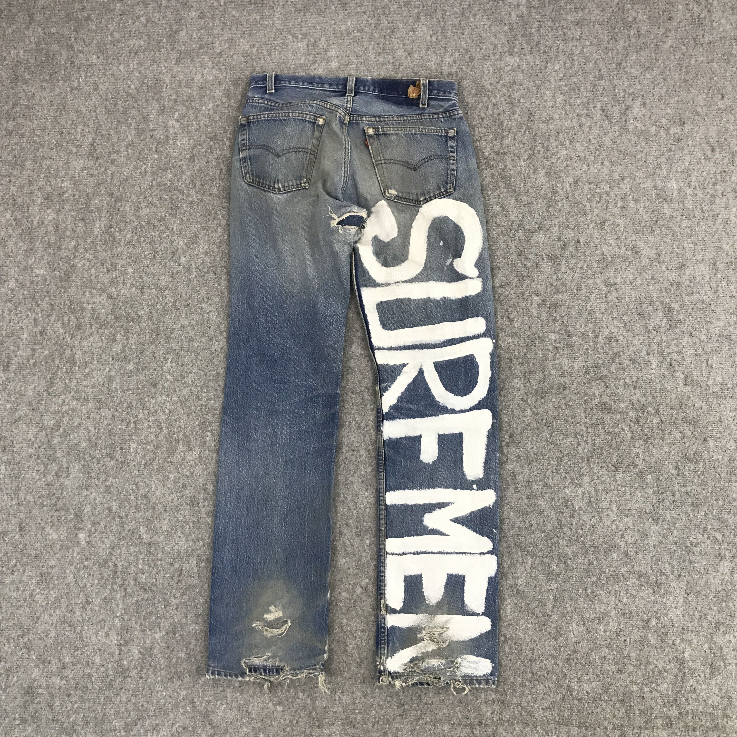 Levi's Vintage Clothing × Vintage Levi's 501 ripped distressed jean denim pants Size US 30 / EU 46 - 1 Thumbnail