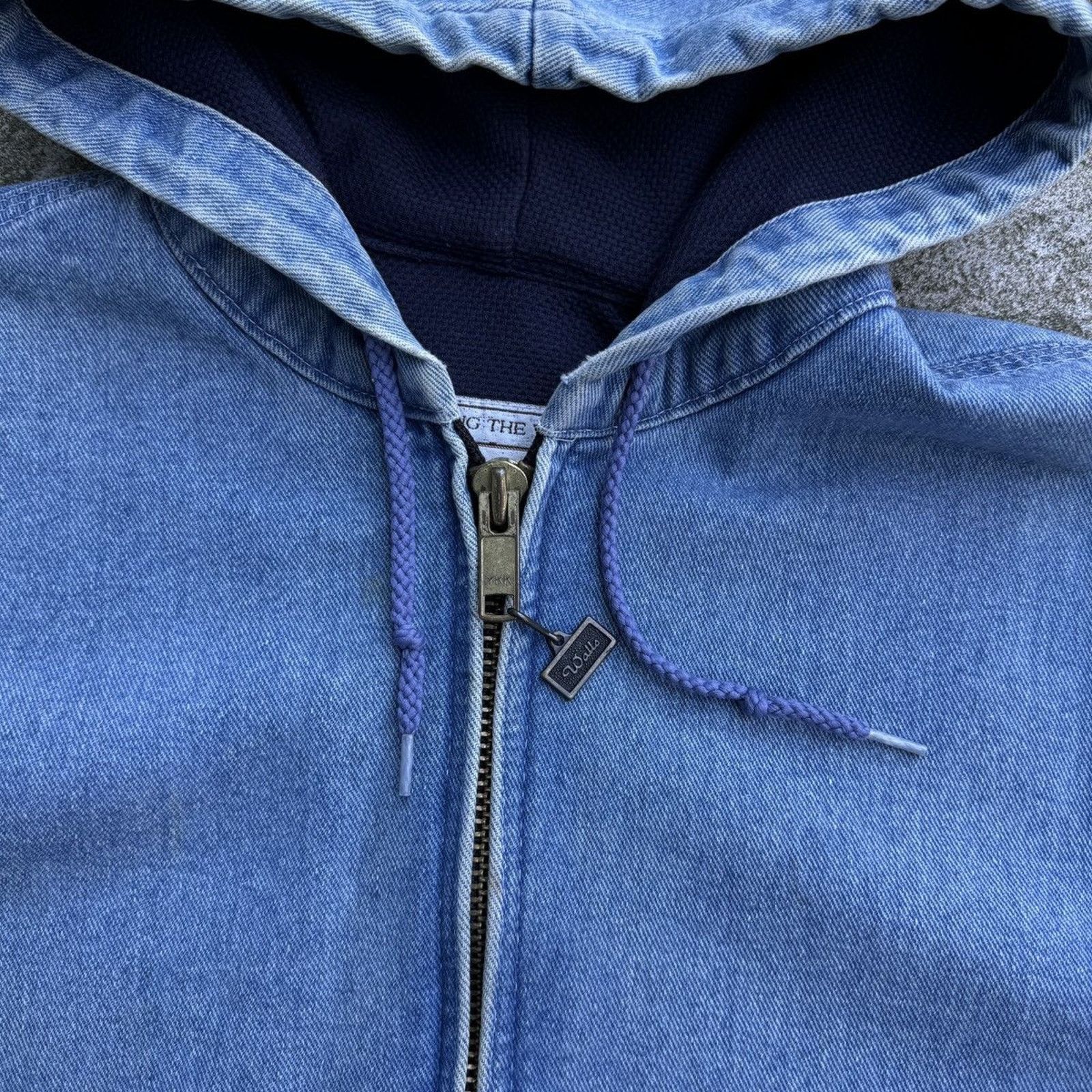 Vintage 90s Thermal Lined Denim Zip Up Work Jacket ERD Grunge Faded Size US L / EU 52-54 / 3 - 8 Thumbnail