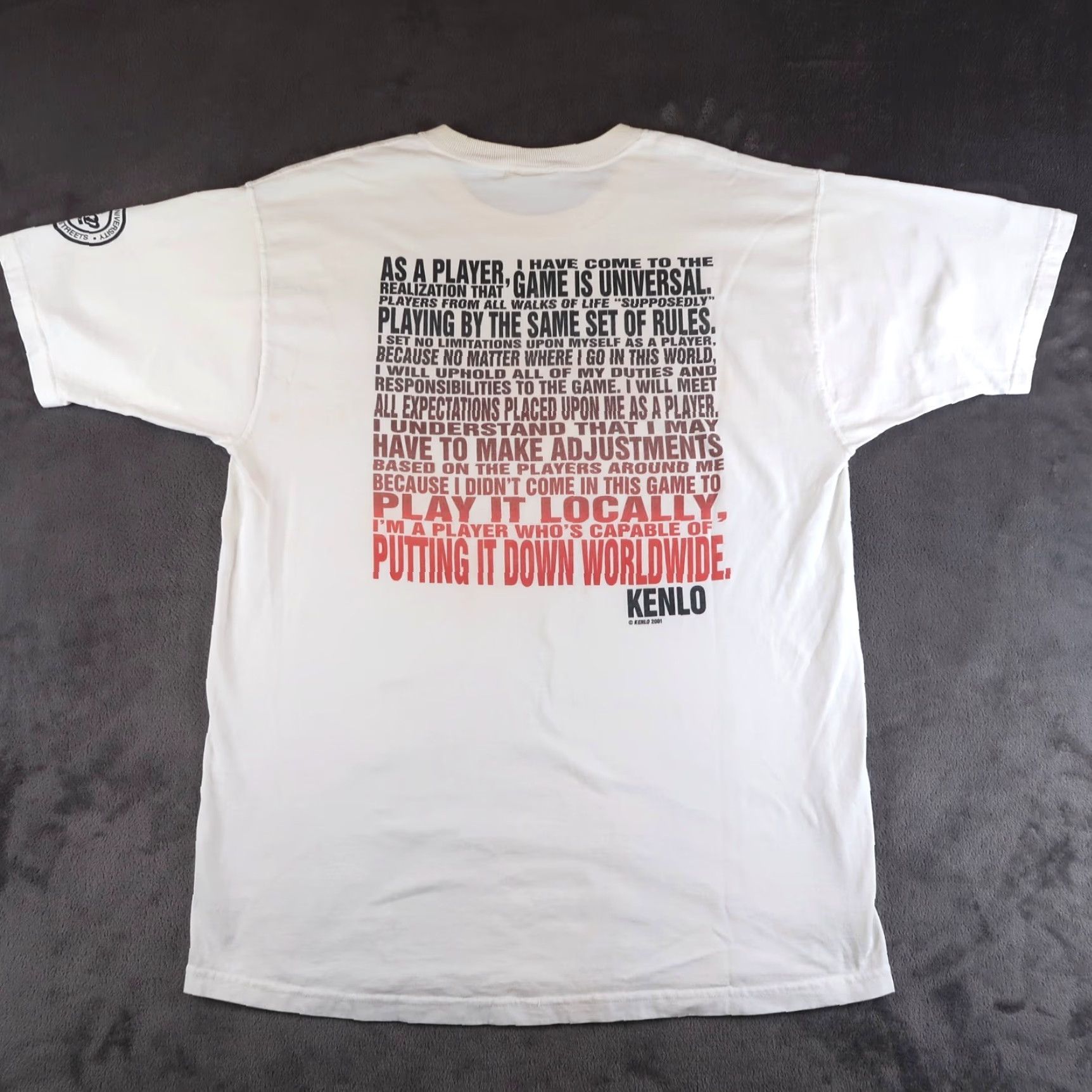 Vintage VINTAGE Player University T-Shirt 2001 Graphic Print White Size XL Mens Size US XL / EU 56 / 4 - 2 Thumbnail