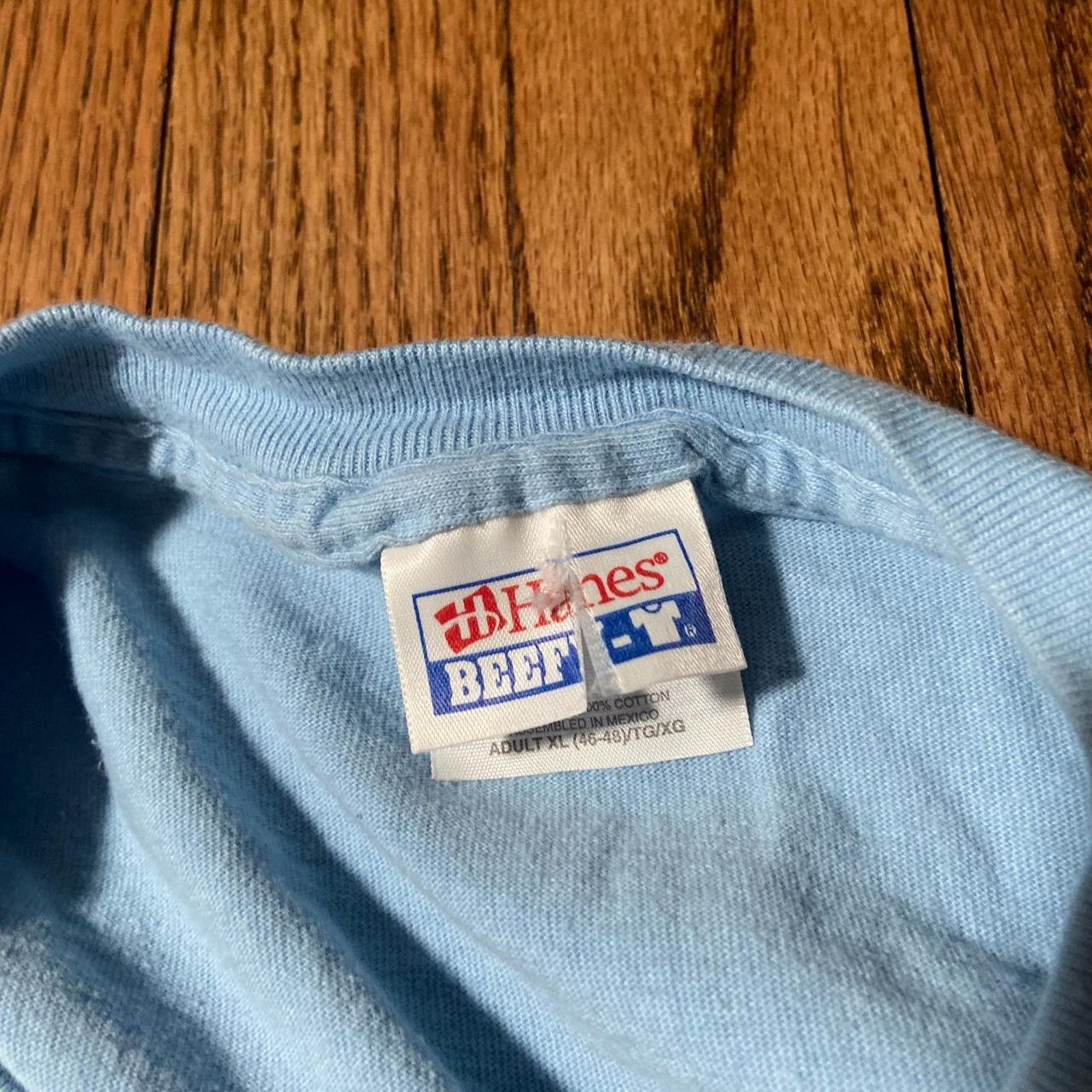 Hanes 90s blue surf tee shirt Size US XL / EU 56 / 4 - 2 Thumbnail