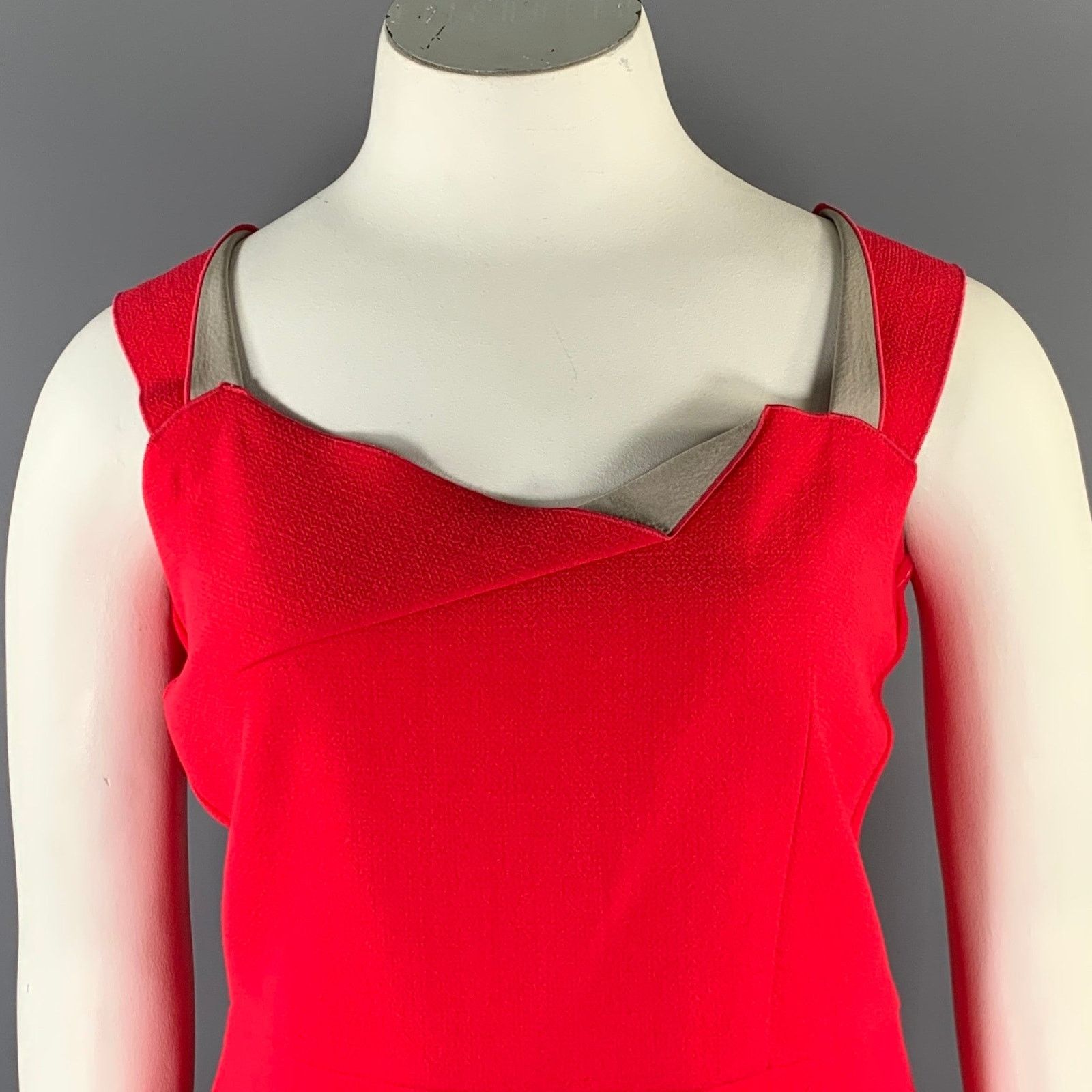 Roland Mouret ROLAND MOURET Size L Red Sheath Knee-Length Dress Size XL / US 12-14 / IT 48-50 - 2 Thumbnail