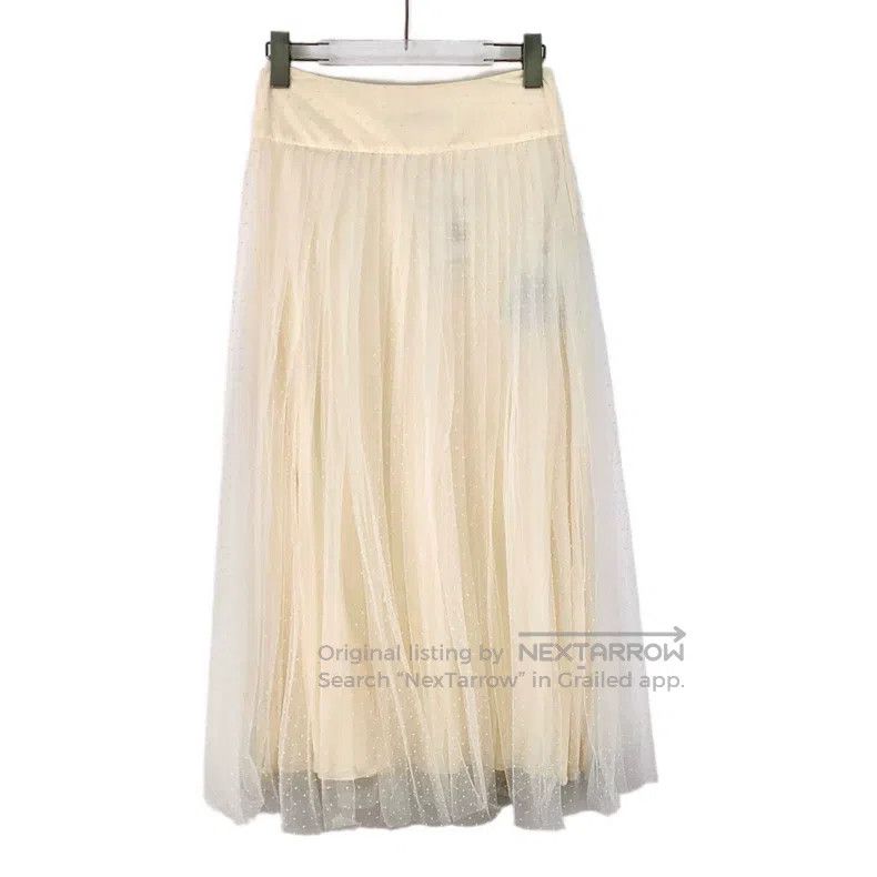 Dior Dior Beige polki dot mesh casual skirt Size 24" / US 00 / IT 34 - 1 Thumbnail