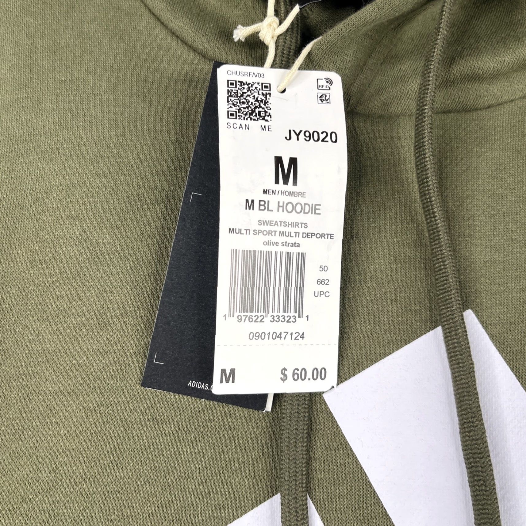 Adidas Adidas Hoodie Sweatshirt Mens M White Logo Pullover Hooded Pockets NWT Size US M / EU 48-50 / 2 - 4 Thumbnail