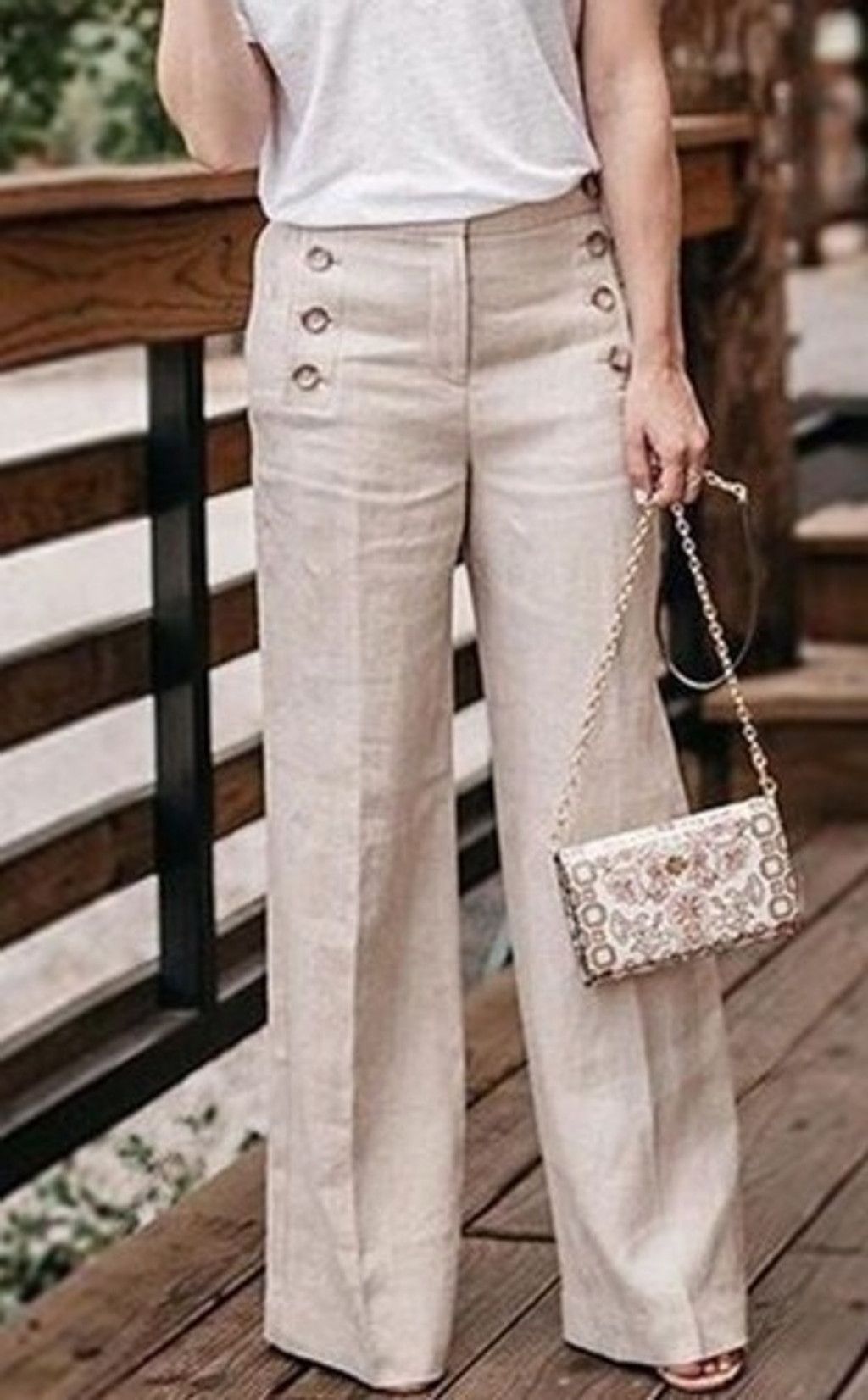 Ann Taylor NWT Ann Taylor Tan Sailor Beachy The Wide Leg Pants Women 16 Size 38" / US 16 / IT 52 - 12 Thumbnail