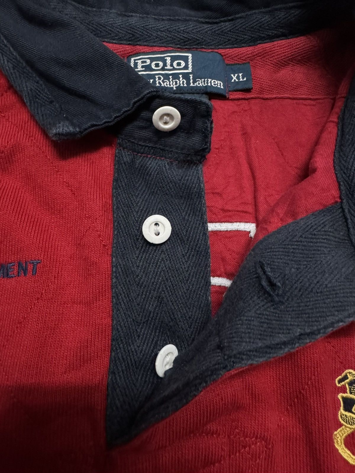 Polo Ralph Lauren VINTAGE 90's POLO RALPH LAUREN BLEECKER NEW YORK 3 POLO RED Size US XL / EU 56 / 4 - 11 Thumbnail