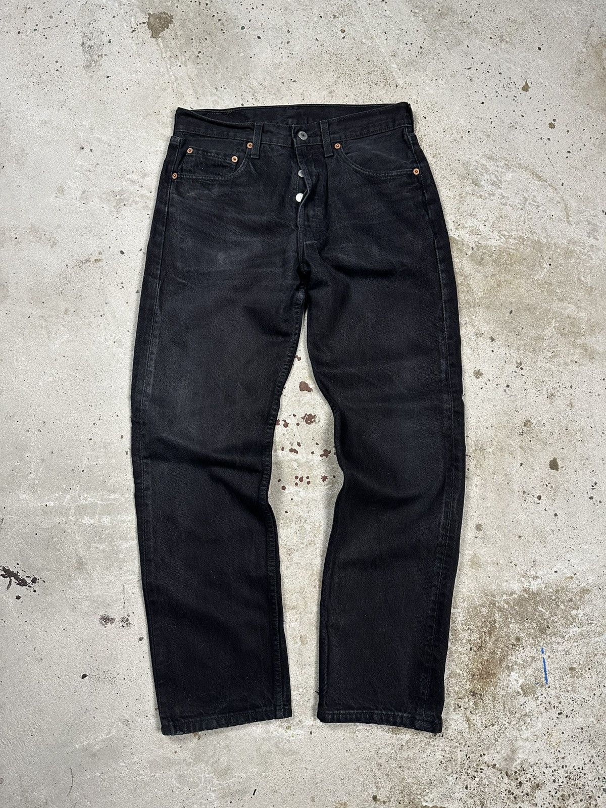 Levi's Vintage 1996 Levi’s 501 Black Denim Pants Jeans UK 90s Size US 30 / EU 46 - 2 Thumbnail