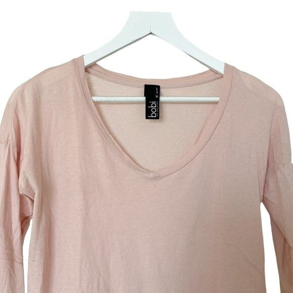 REVOLVE Bobi Pink V-Neck Long Sleeve Tee Size XS / US 0-2 / IT 36-38 - 4 Thumbnail