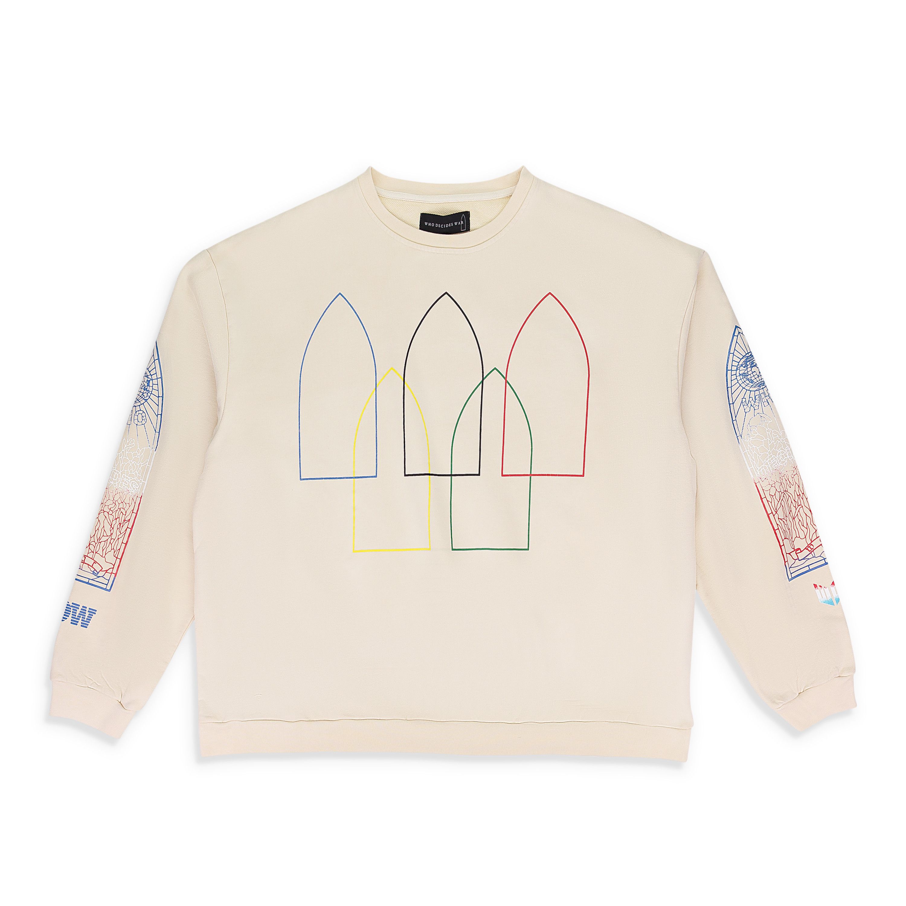 Who Decides War IVORY INTERTWINED WINDOWS HOODIE SIZE XL