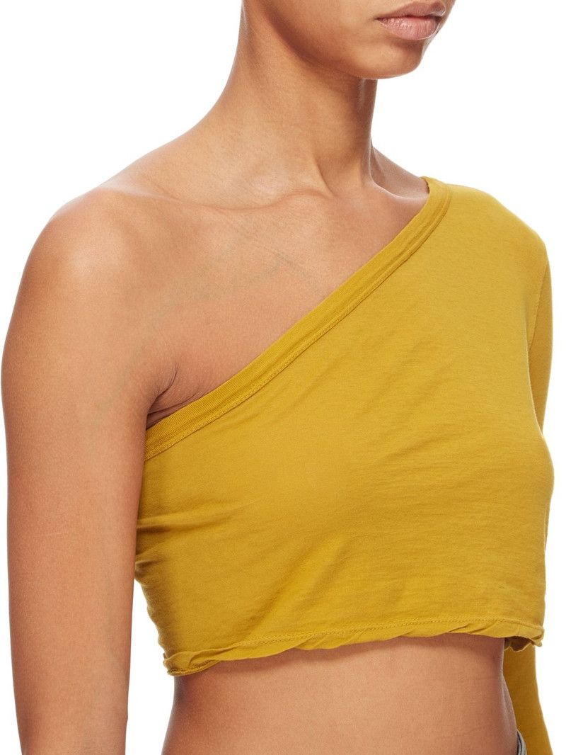 Rick Owens o1y0126 One-Shoulder Tank Top in Yellow Size S / US 4 / IT 40 - 4 Thumbnail