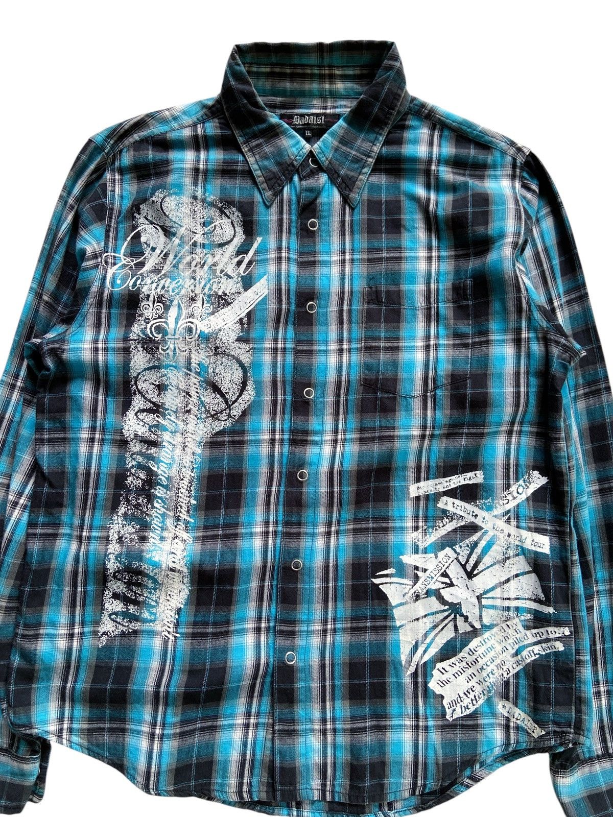 Japanese Brand DADAIST PUNK POEM BUTTON DOWN SHIRT Size US L / EU 52-54 / 3 - 3 Thumbnail