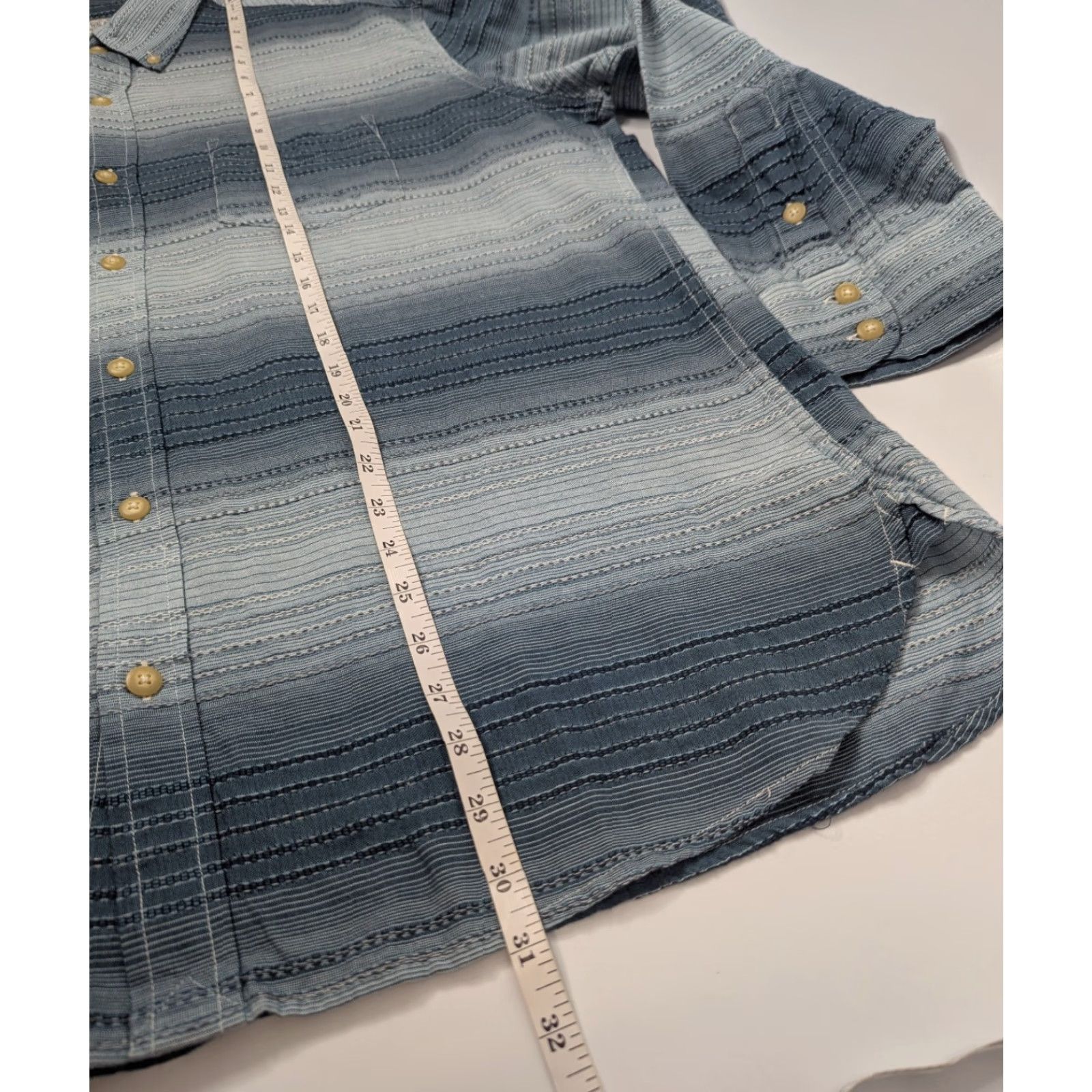 Lucky Brand NWT Lucky Brand Shirt Men's XL Aztec Stripe Long Sleeve Button Up Casual Pocket Blue Cotton Woven Size US XL / EU 56 / 4 - 5 Thumbnail