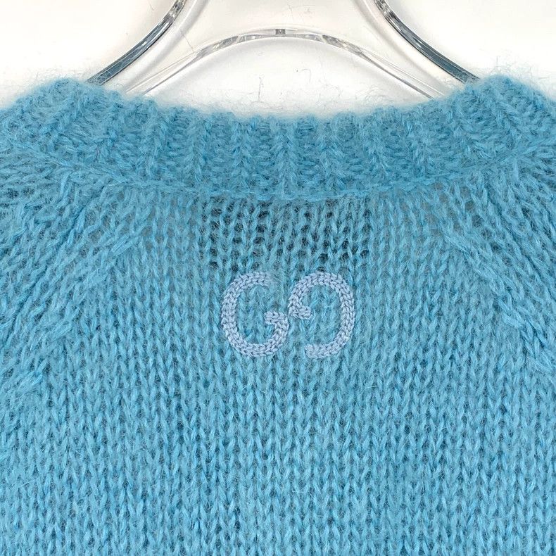 Gucci Gucci Blue horsehair knitted cardigan jacket 2502-Nextarrow Size US XS / EU 42 / 0 - 5 Thumbnail