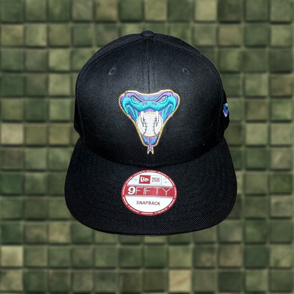 New Era VINTAGE New Era Baseball Cap Mens One Size Black HERITAGE ARIZONA DIAMONDBACKS SNAPBACK COOPERSTOWN VTG RETRO 90s LOGO Size ONE SIZE - 1 Thumbnail