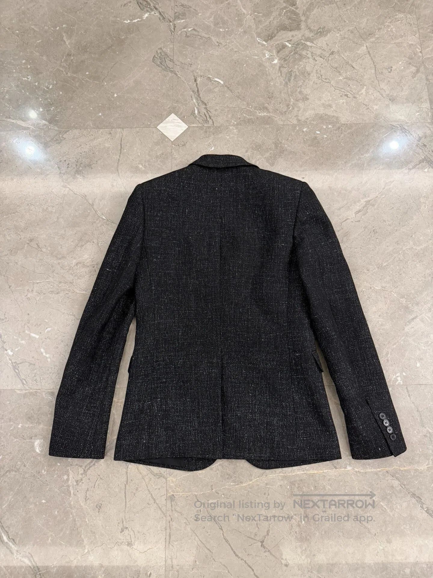 Saint Laurent Paris Saint Laurent Black Wool-Linen Blazer. Size US S / EU 44-46 / 1 - 7 Thumbnail