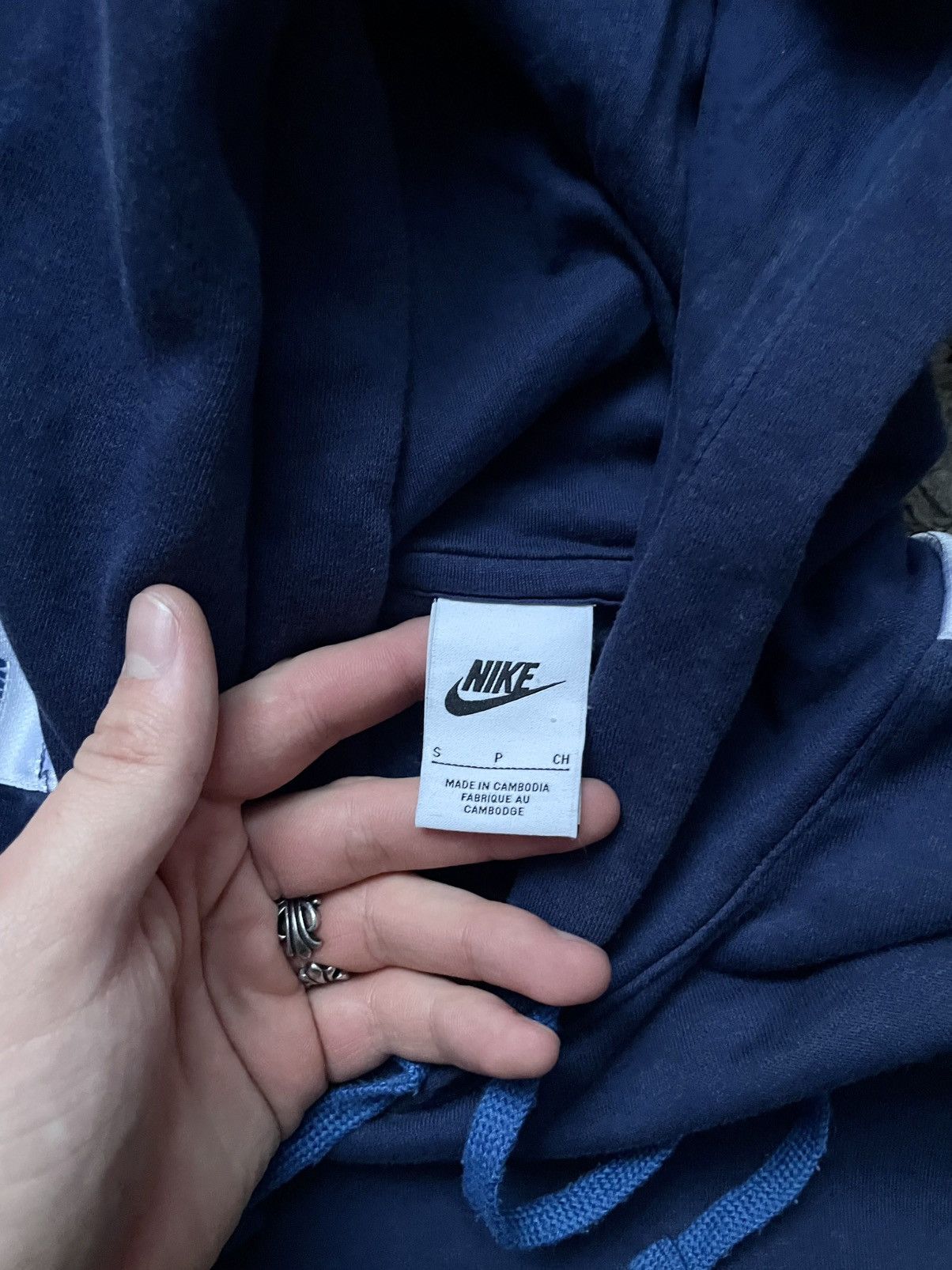 Nike × Vintage 00s Nike Hoodie Streetwear Center Logo Drill Swoosh Vintage Size US S / EU 44-46 / 1 - 10 Thumbnail