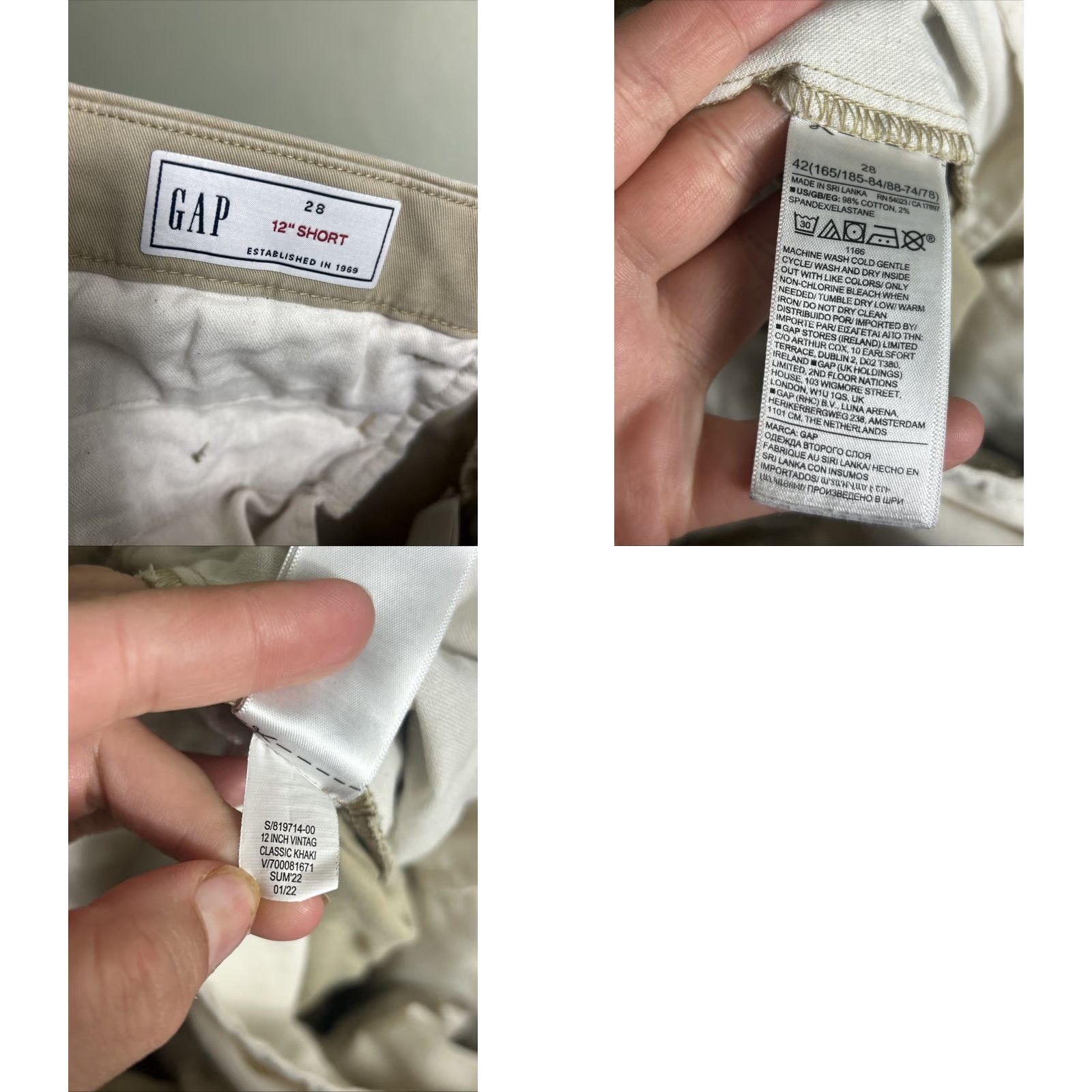 Gap VINTAGE Gap Chino Shorts Mens 28x12 Beige Cotton Stains Size US 28 / EU 44 - 9 Thumbnail
