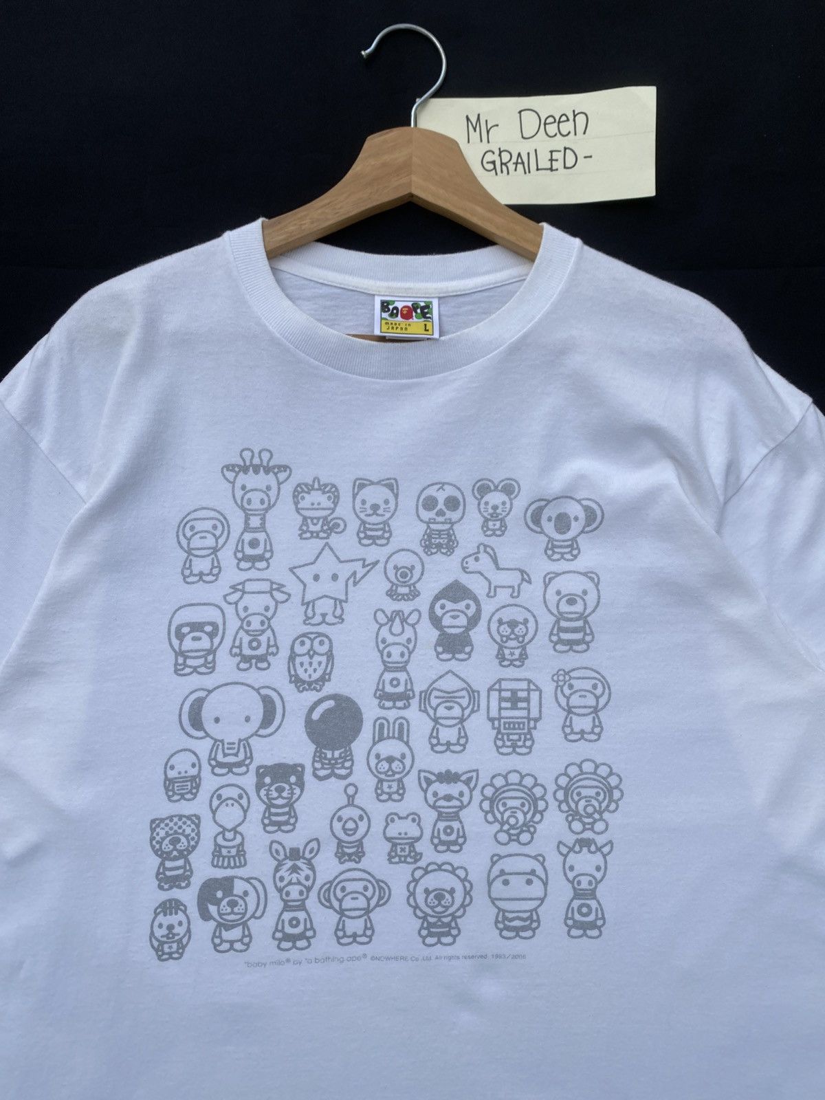 Bape Rare 06s Bathing Ape Baby Milo A to Z Tshirt Size US L / EU 52-54 / 3 - 8 Thumbnail