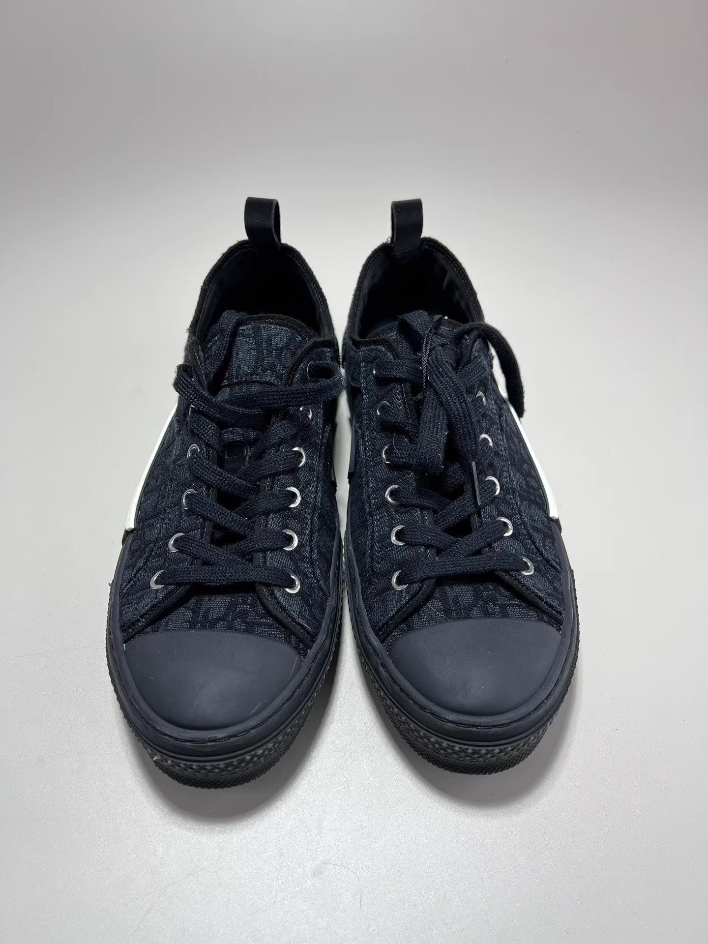 Dior DIOR B23 Denim Oblique Logo Low-Top Sneakers Size US 10 / EU 43 - 2 Thumbnail