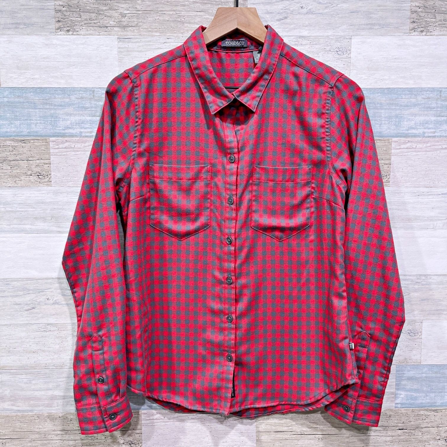 Other Horny Toad & Co Flannel Shirt Red Gray Gingham Womens S Size S / US 4 / IT 40 - 1 Thumbnail