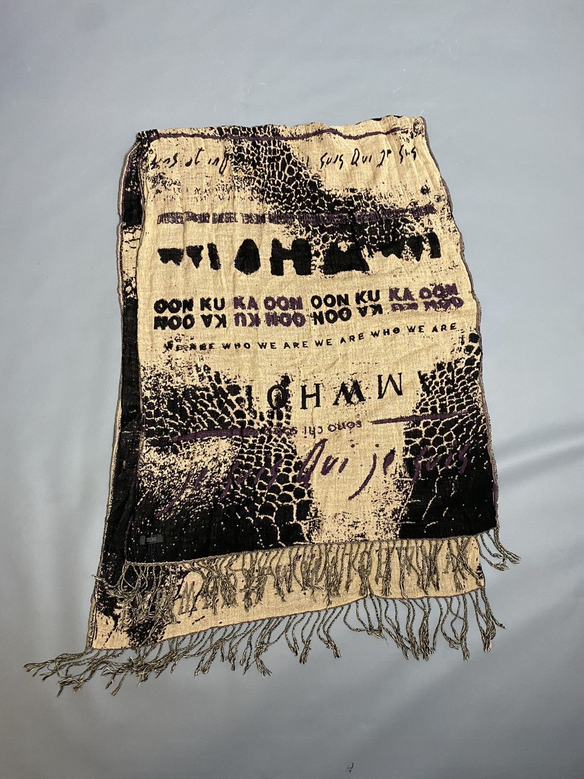 Diesel Women’s Diesel Graphic Fringe Scarf Shawl Viscose 172x64cm Size ONE SIZE - 2 Thumbnail
