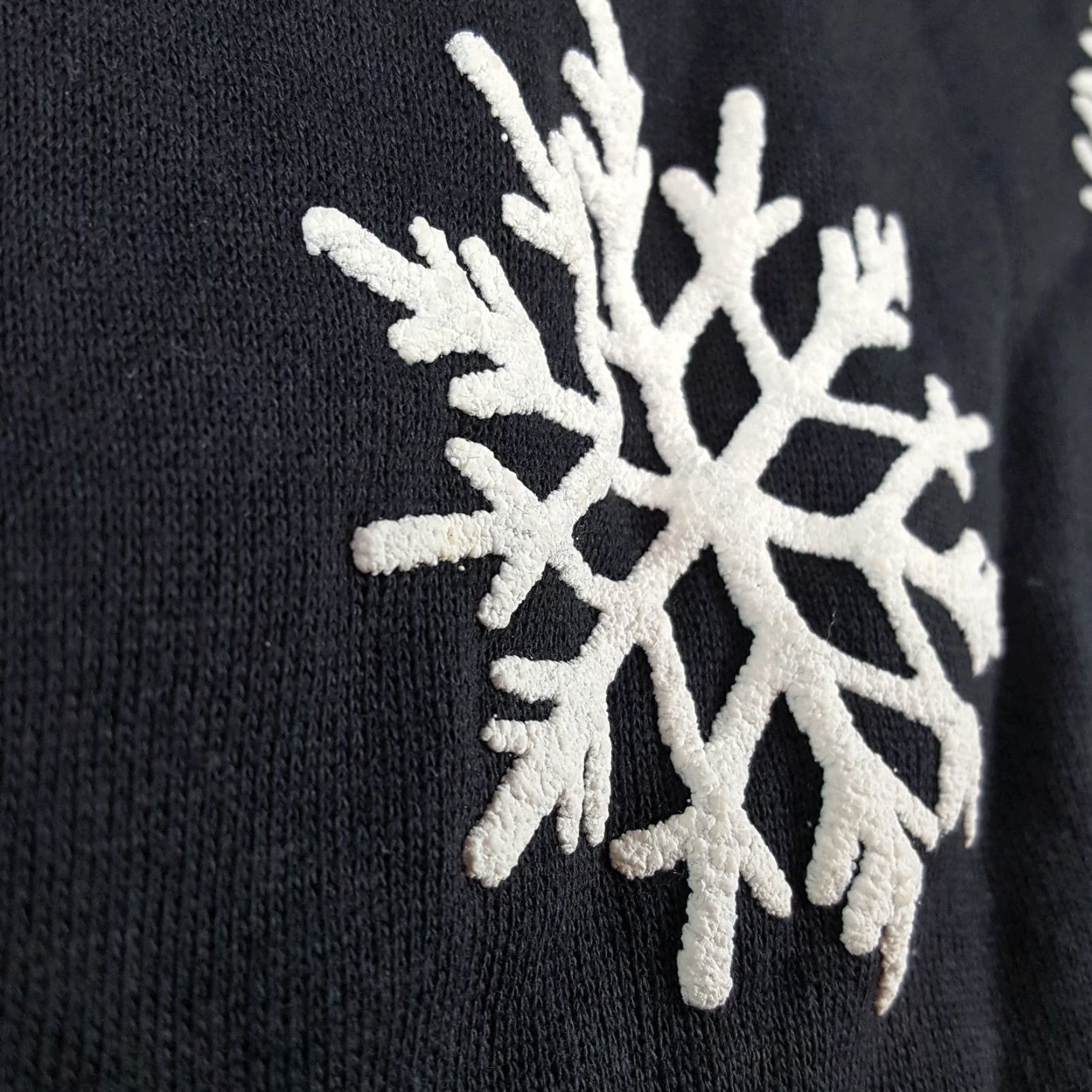 Hanes Vintage 80s Snow Flake Puff Print Size M Christmas Crewneck Sweatshirt Pullover Size M / US 6-8 / IT 42-44 - 4 Thumbnail