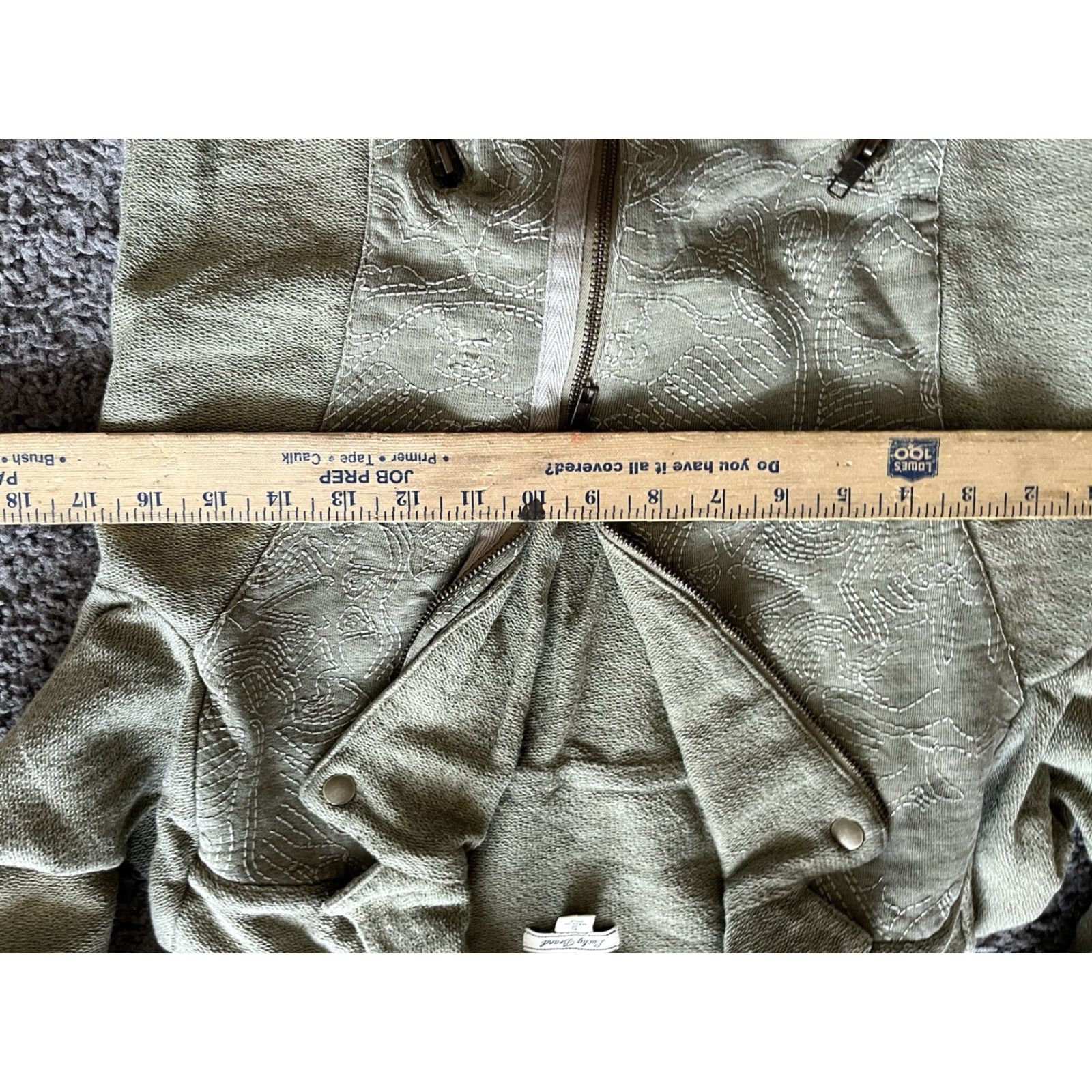 Lucky Brand Lucky Brand Blazer Jacket Women's S Army Green Collar Cotton Knit Single Button Size S / US 4 / IT 40 - 4 Thumbnail