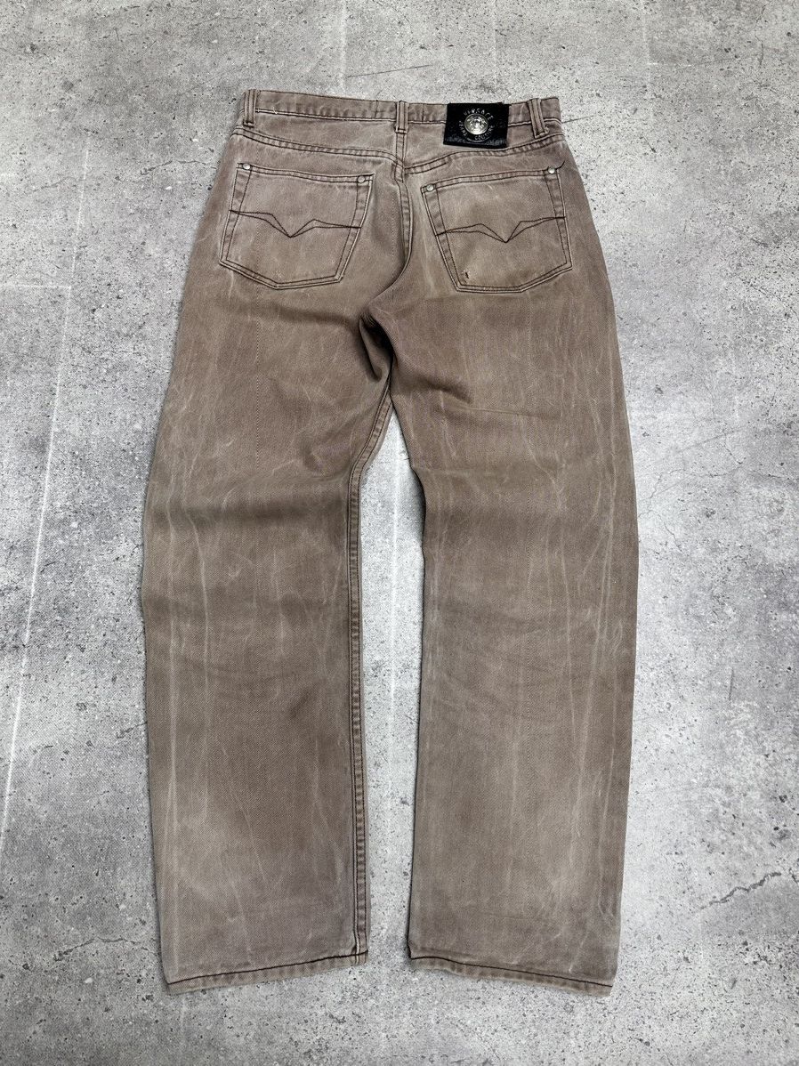 Versace Medusa Versace Original Fit Brown Jeans Style Vintage Pants Size US 31 - 14 Thumbnail