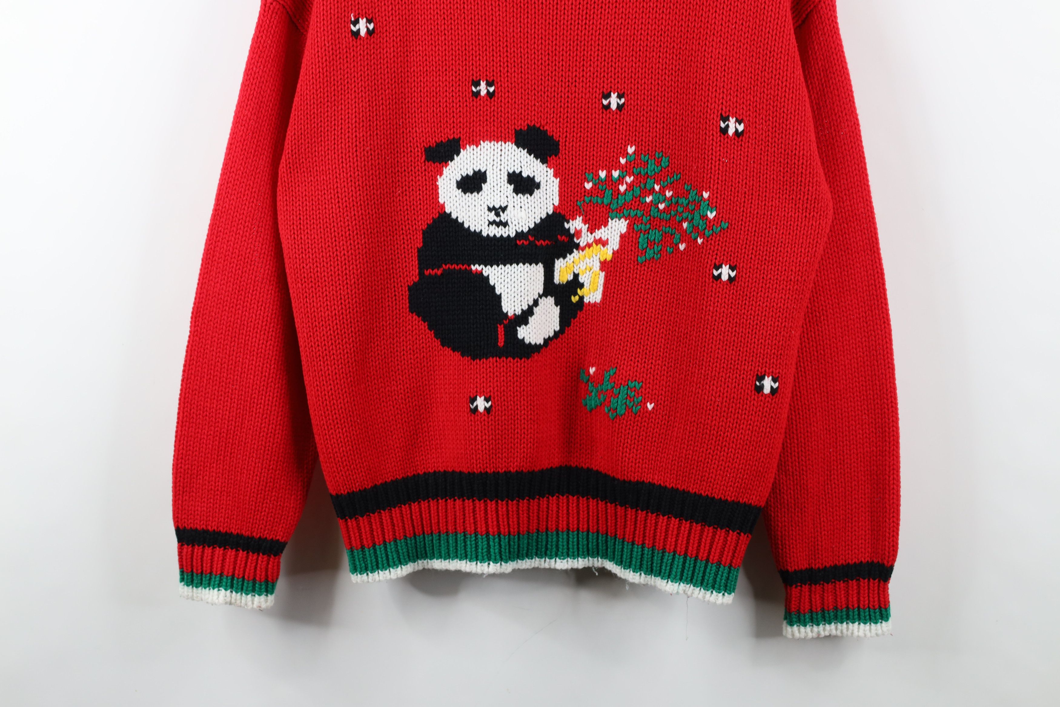 Vintage Vintage 90s Streetwear Panda Bear Knit Crewneck Sweater Size 3XL / US 20-22 - 3 Thumbnail