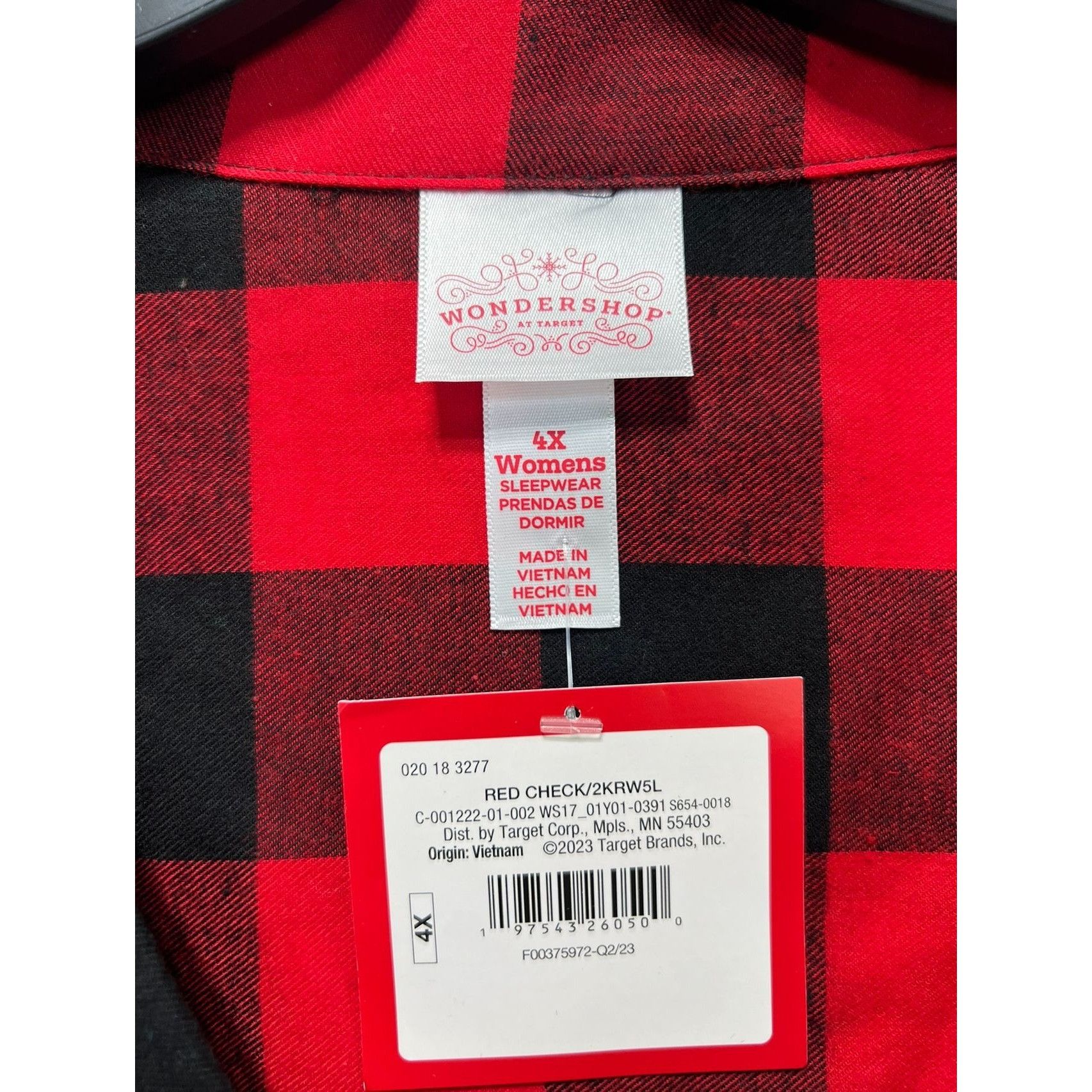Other Wonder Shop - Women's Red Buffalo Check Flannel Pajama Set - Size ONE SIZE - 19 Thumbnail