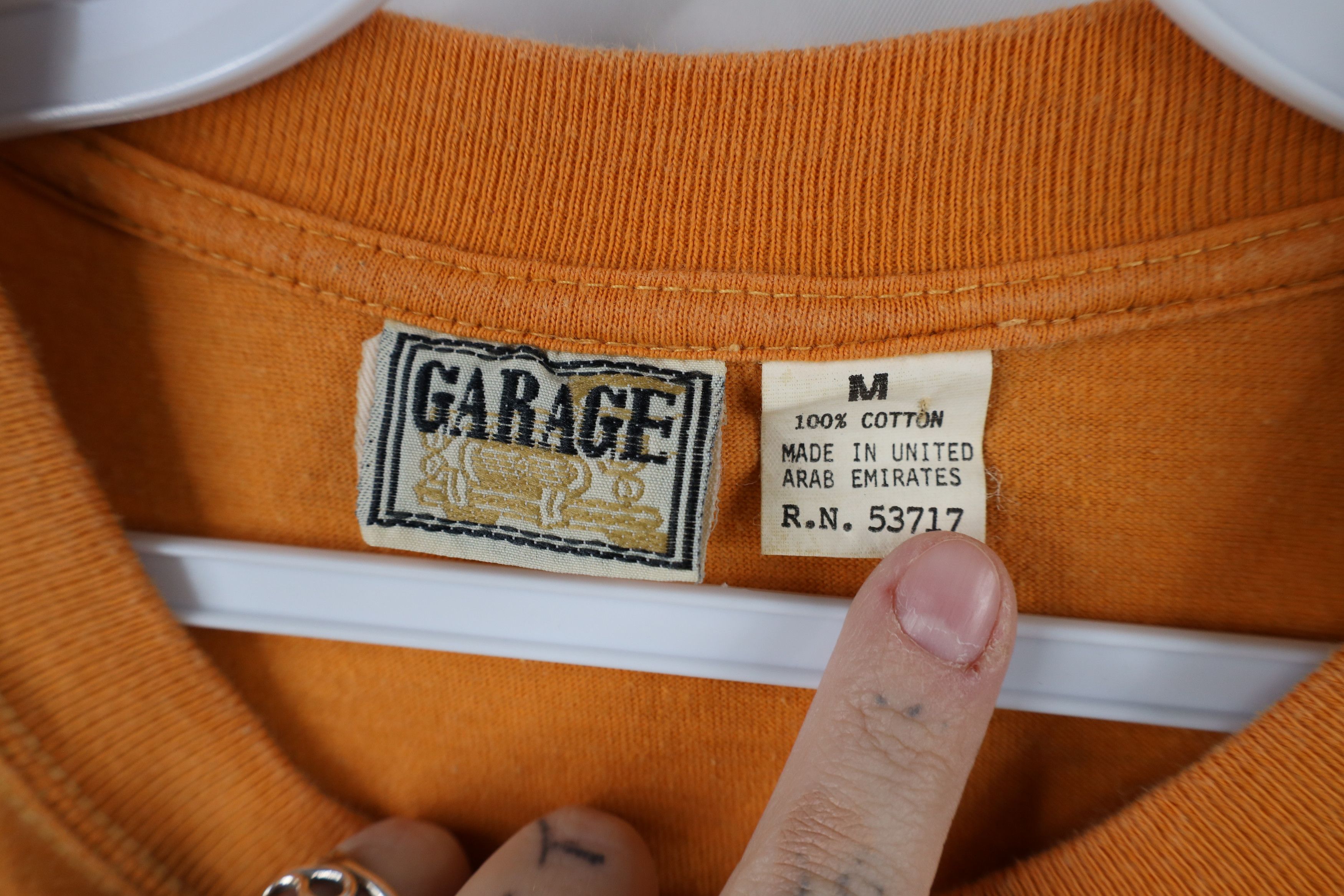 Vintage Vintage 90s Streetwear Blank Baggy Fit Pocket T-Shirt Orange Size US M / EU 48-50 / 2 - 7 Thumbnail