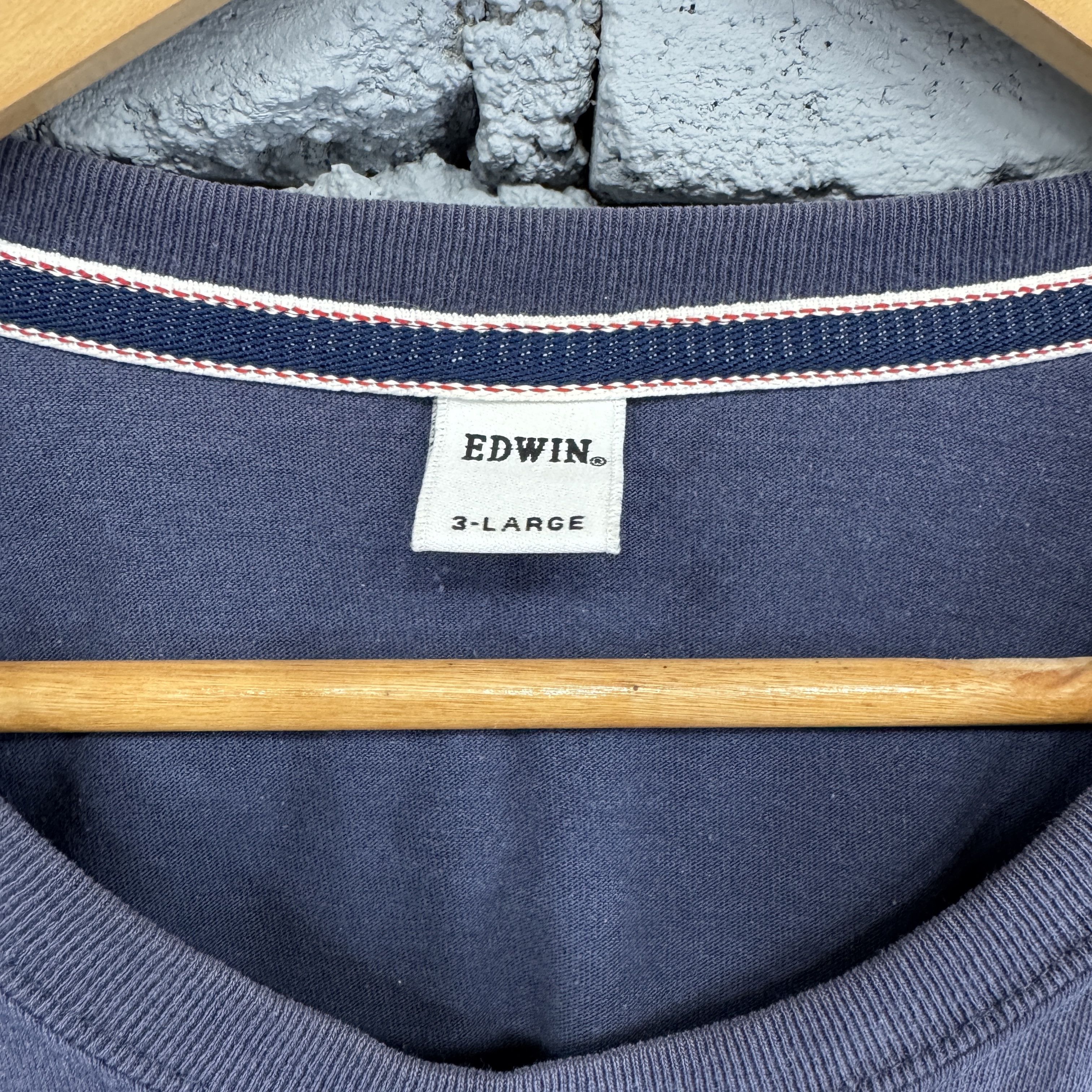 Edwin Rare Edwin Big Cross Body Big Logo Tshirt Size US XXL / EU 58 / 5 - 4 Thumbnail