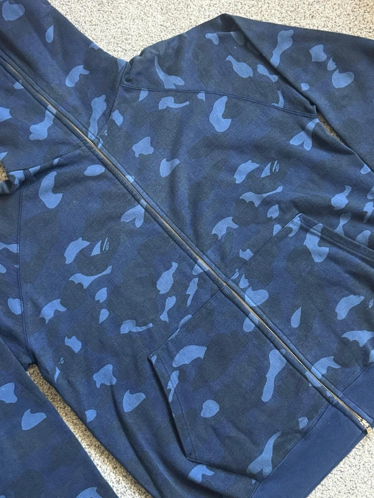 Other A Bathing Ape BAPE Navy Blue Camo Full Zip Hoodie L Size US L / EU 52-54 / 3 - 7 Thumbnail