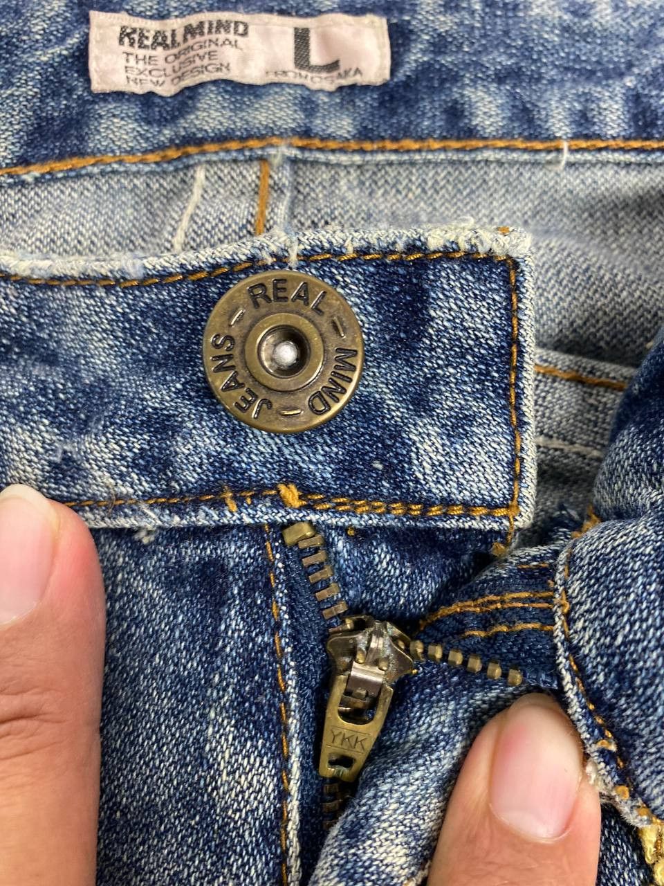 Japanese Brand realmind japanese brands bootcut distressed denim Size US 34 / EU 50 - 14 Thumbnail
