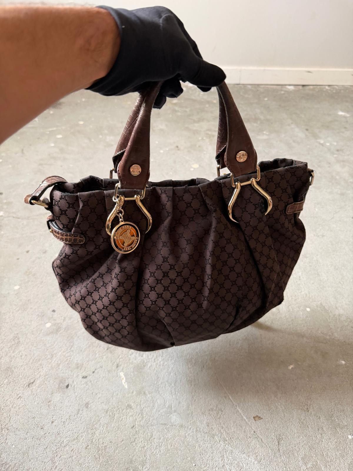 Celine Celine 2Way Macadam Embossed Shoulder Bag Brown Size ONE SIZE - 5 Thumbnail