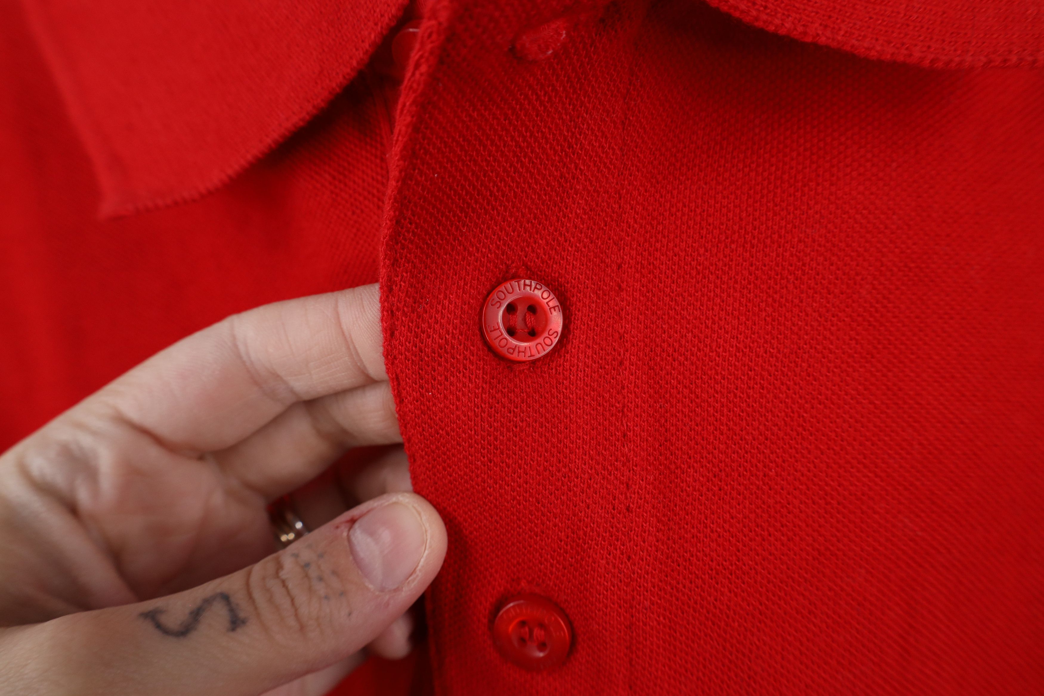 Southpole × Vintage Vintage Y2K Southpole Crest Collared Polo Shirt Red Cotton Size US L / EU 52-54 / 3 - 6 Thumbnail