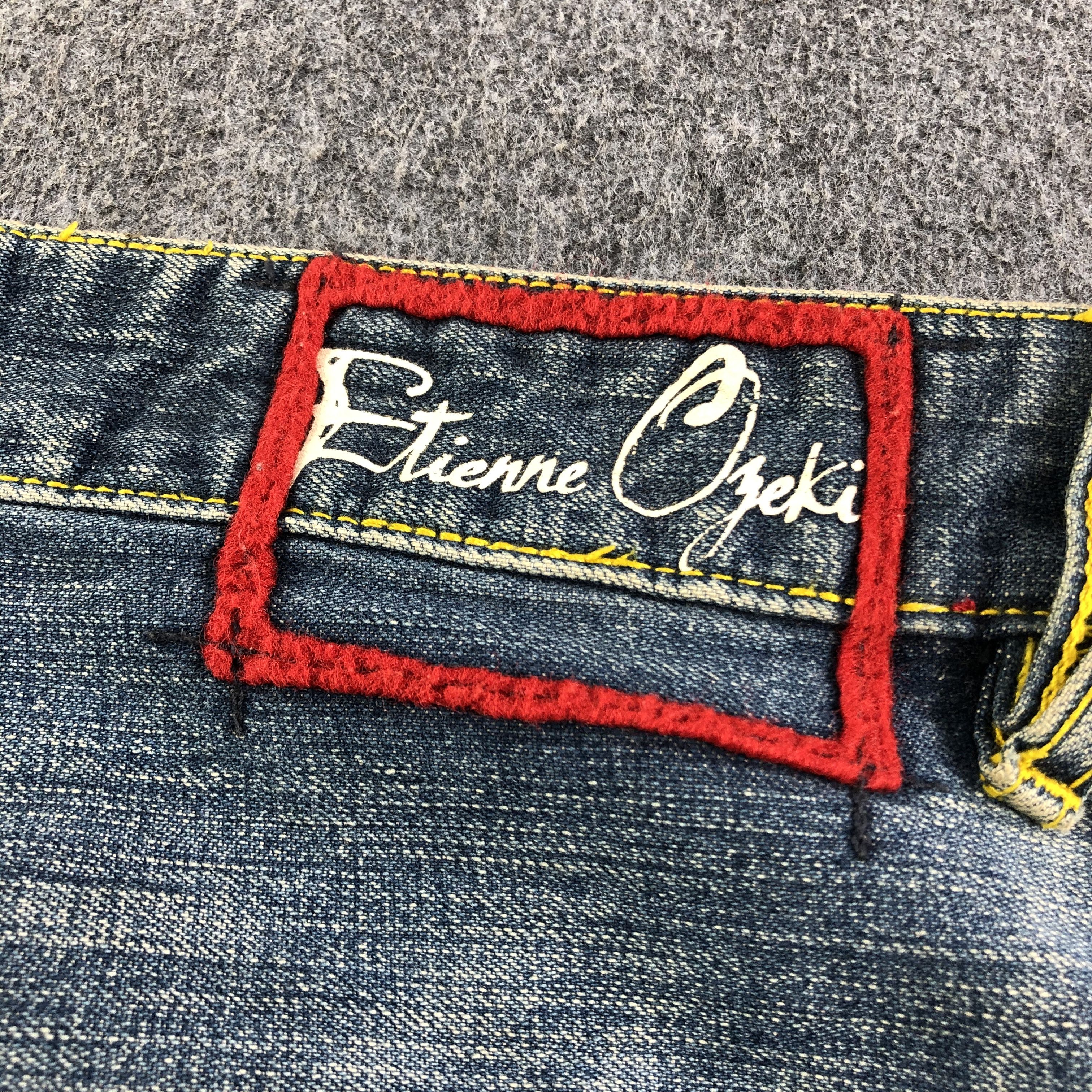Japanese Brand Etienne Ozeki Jeans Faded Blue Denim -J2733 Size US 35 - 5 Thumbnail