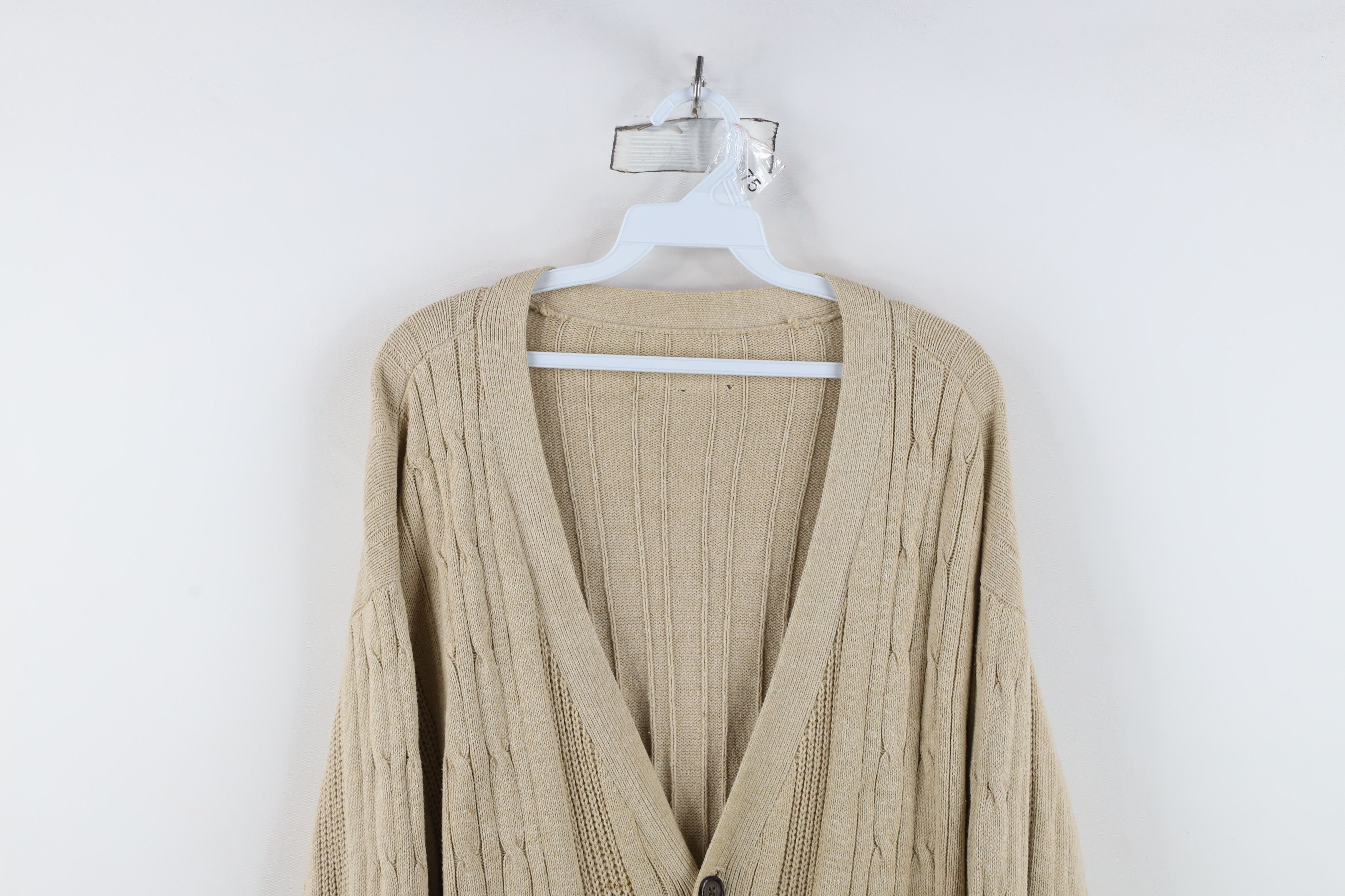 Vintage Vintage 90s Streetwear Chunky Cable Knit Cardigan Sweater Size US XL / EU 56 / 4 - 2 Thumbnail