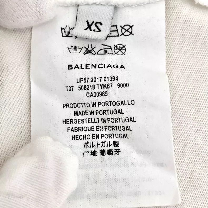 Balenciaga Logo monogrammed crewneck white cotton short sl