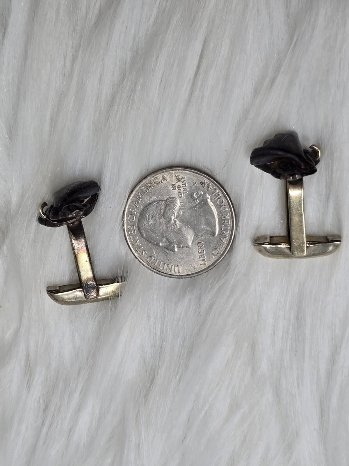 The Unbranded Brand Vintage Sterling Silver Bullfighter Matador & Bull Cufflinks Size ONE SIZE - 6 Thumbnail