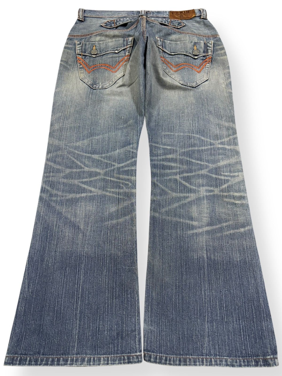 Edwin Vintage Edwin XV Buckle Back Flare Distressed Grunge Jeans Size US 31 - 2 Thumbnail