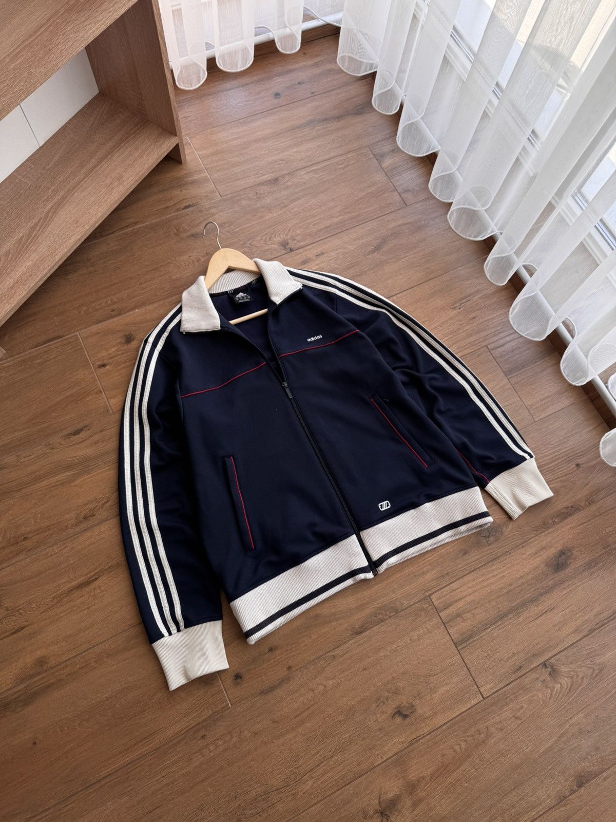 Adidas × Vintage Vintage Adidas Three Stripes Streetwear Japanese Zip Hoodie Size US L / EU 52-54 / 3 - 9 Thumbnail