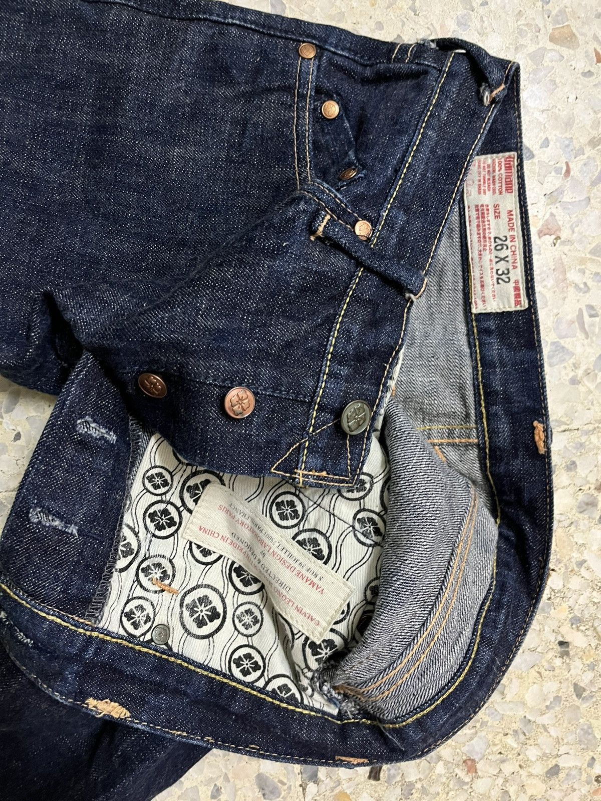 Japanese Brand Vintage Yamane selevedge bell bottom Jeans Size 31" - 4 Thumbnail
